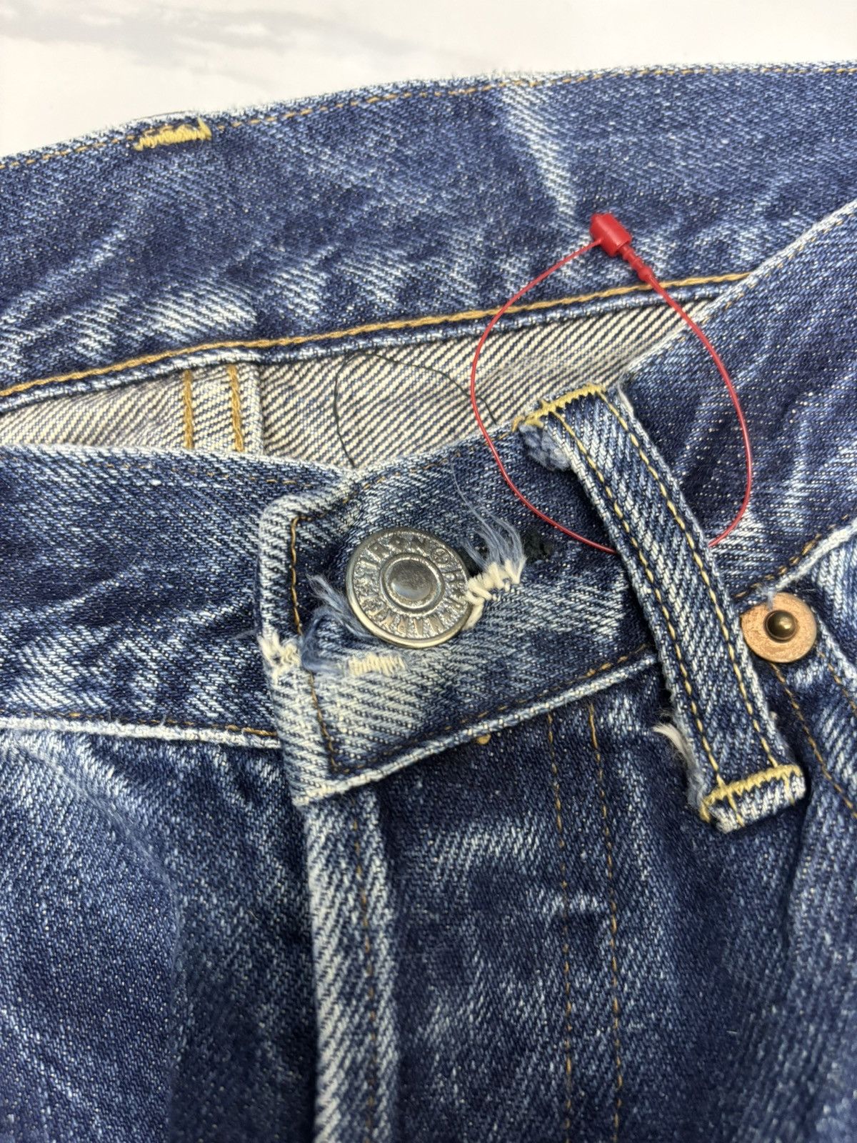 Okura 🔥OKURA SELVEDGE DISTRESSED DENIM JEANS HOLLYWOOD RANCHMARKET Size US 26 / EU 42 - 12 Thumbnail