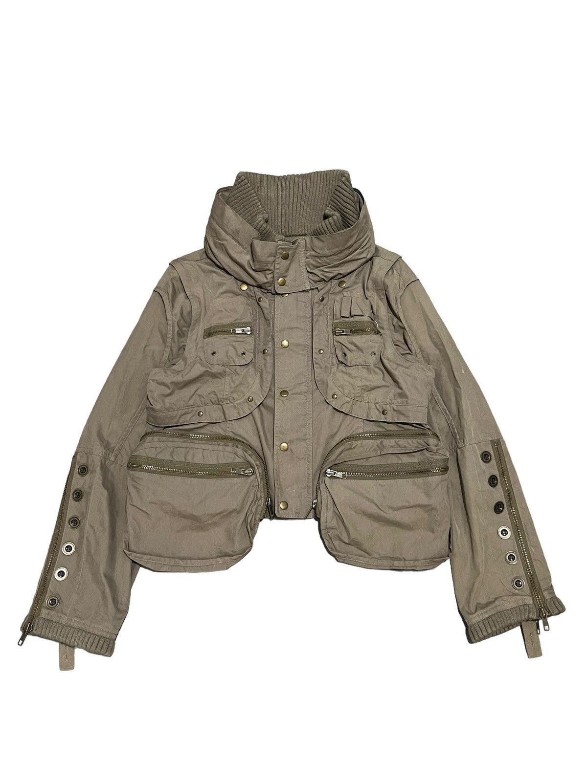 image of Issey Miyake x Tsumori Chisato Chisato Tsumori - Aw11 Zipper Disassembly Jacket in Khaki (Size Smal