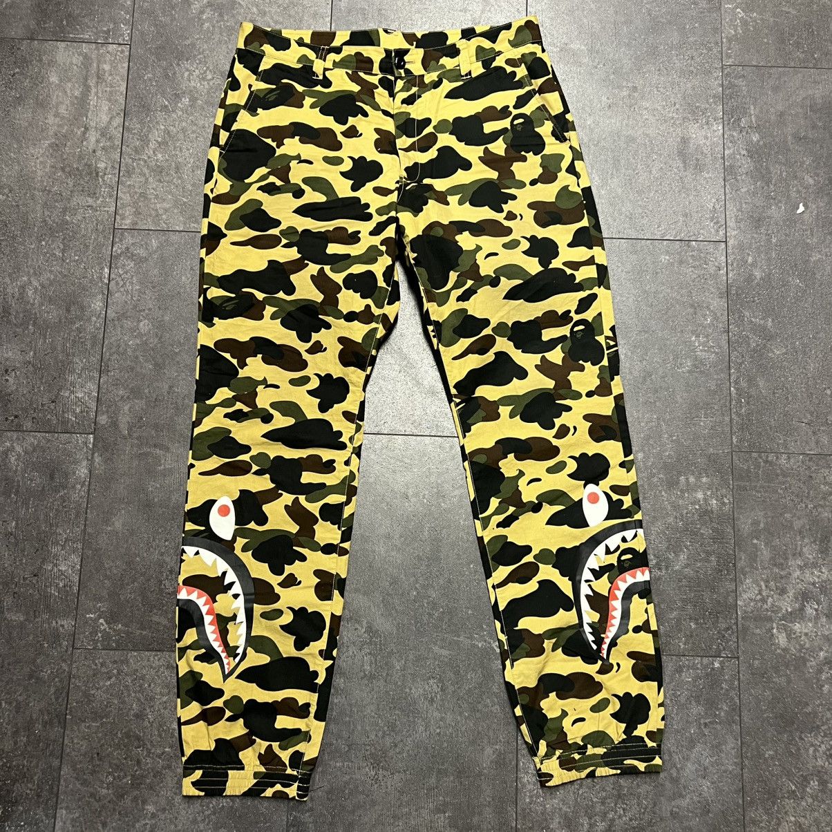 Bape Bape Shark Green Camo Track Pants Size US 36 / EU 52 - 1 Thumbnail