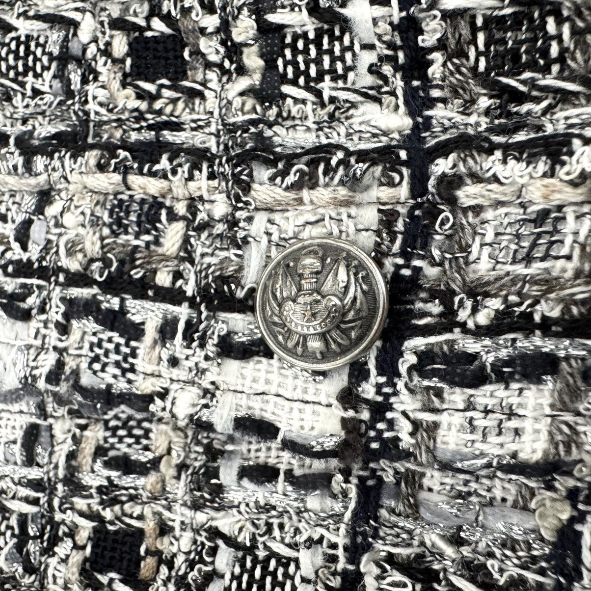 Faith Connexion Faith Connexion Tweed Fitted Overshirt Black/White Unisex Size US XS / EU 42 / 0 - 7 Thumbnail