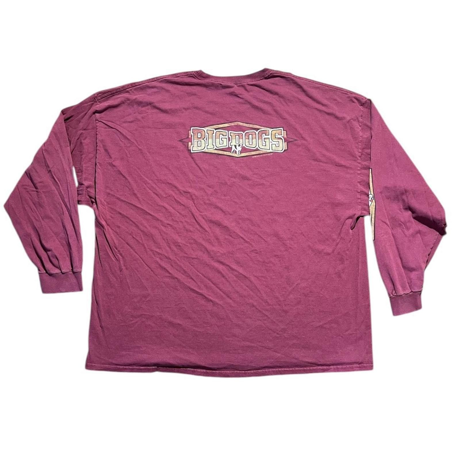 Big Dogs Vintage Big Dogs Maroon Longsleeve Shirt Size US XXL / EU 58 / 5 - 2 Thumbnail