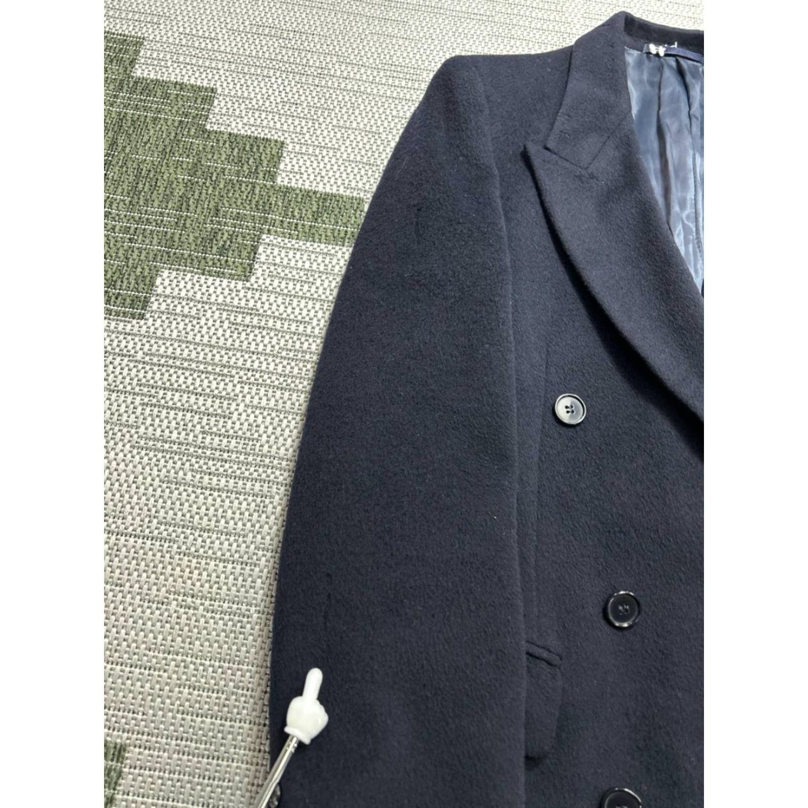 Vintage Vtg Principe By Marzotto Overcoat Mens 38 Blue Wool Coat Long Wool Mens Size US XXS / EU 40 - 3 Thumbnail