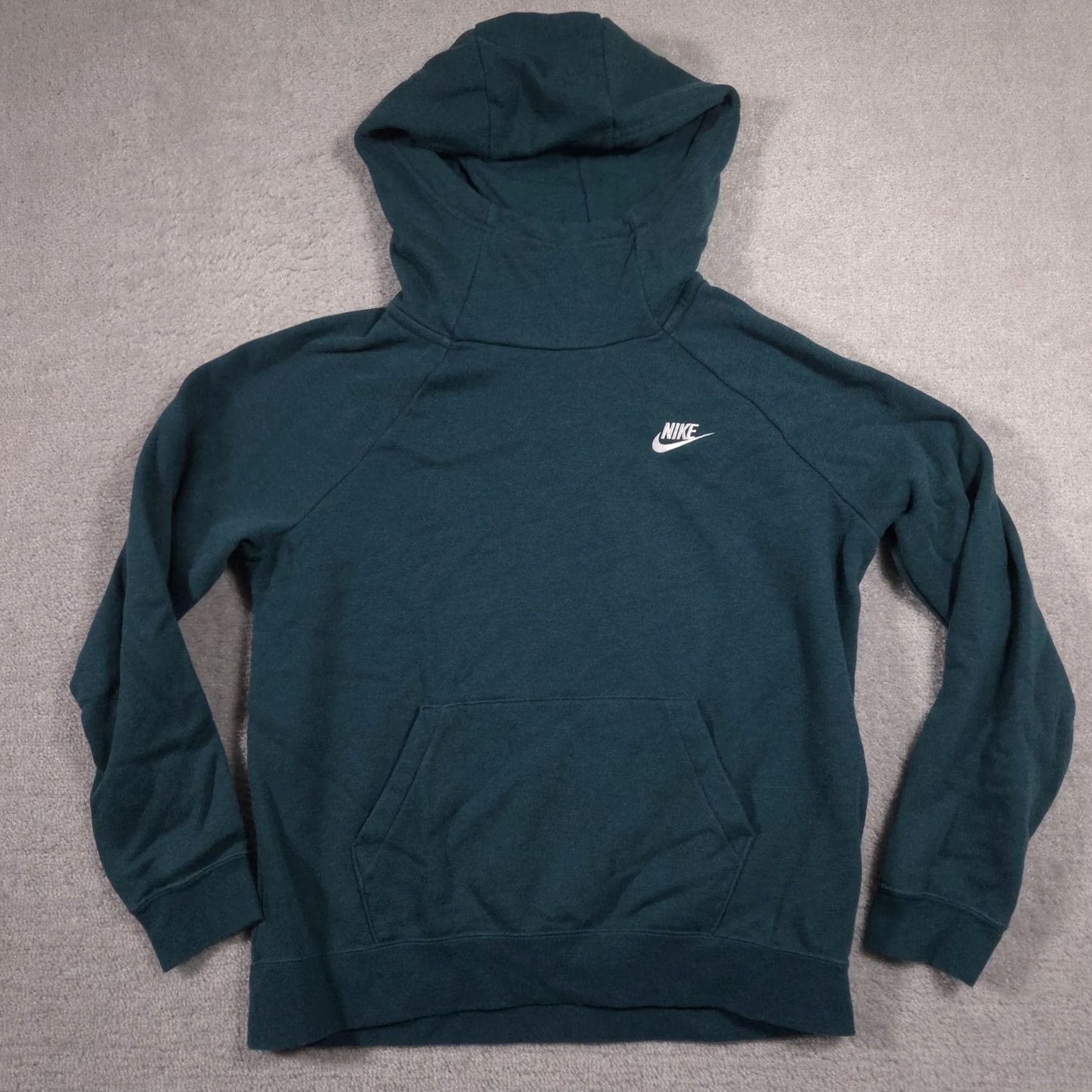 Nike Nike Hoodie Womens Large Green Pullover Fleece Kangaroo Pocket Swoosh Logo Size L / US 10 / IT 46 - 2 Thumbnail
