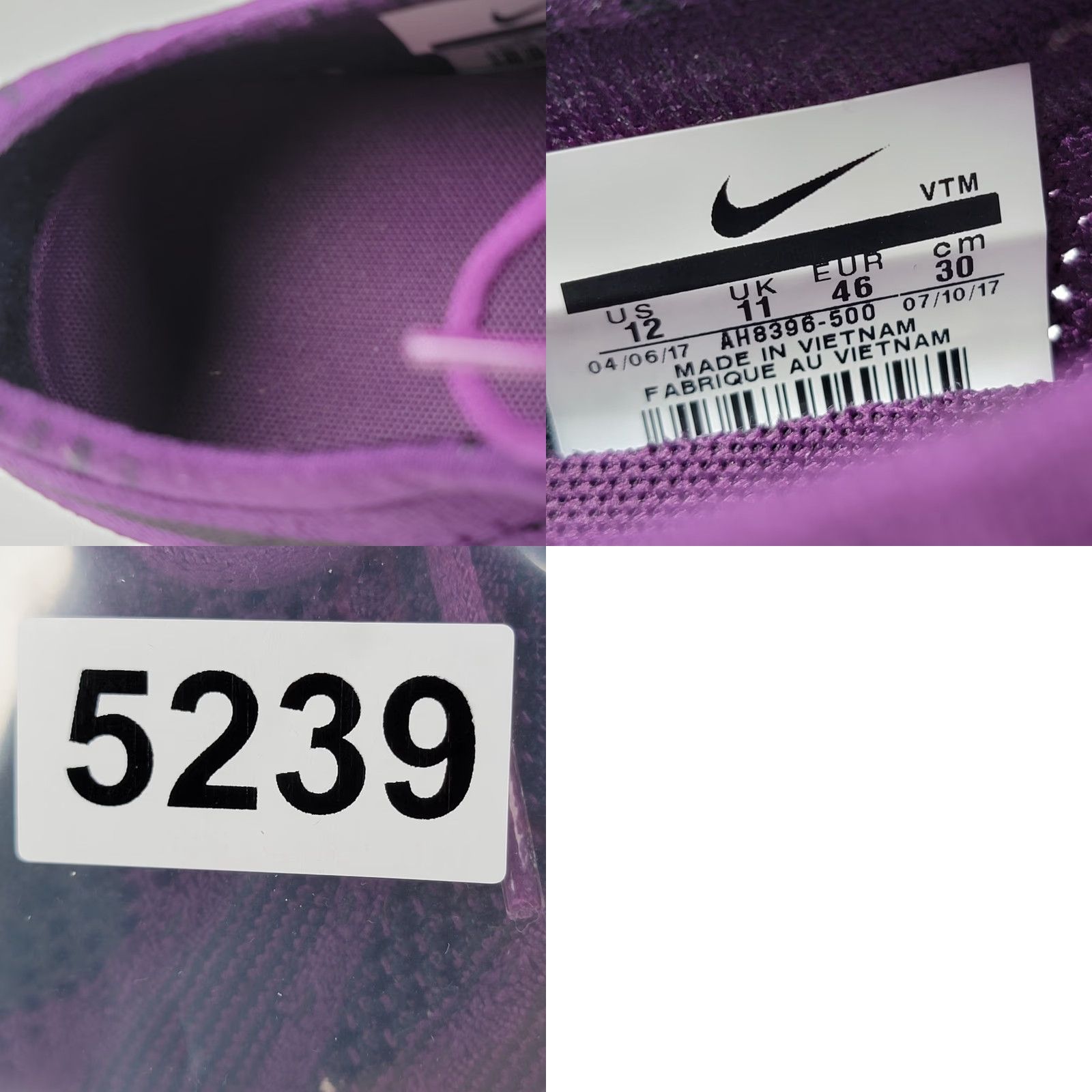 Nike VINTAGE Nike Flyknit Racer Trainer Night Purple AH8396-500 Mens Size 12 Rare Size ONE SIZE - 9 Thumbnail
