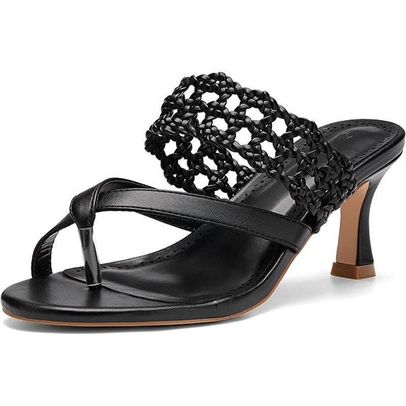 Other Coutgo Women's Size 8.5 Black Mesh Open Toe Thong Sandals Size US 8.5 / IT 38.5 - 1 Thumbnail
