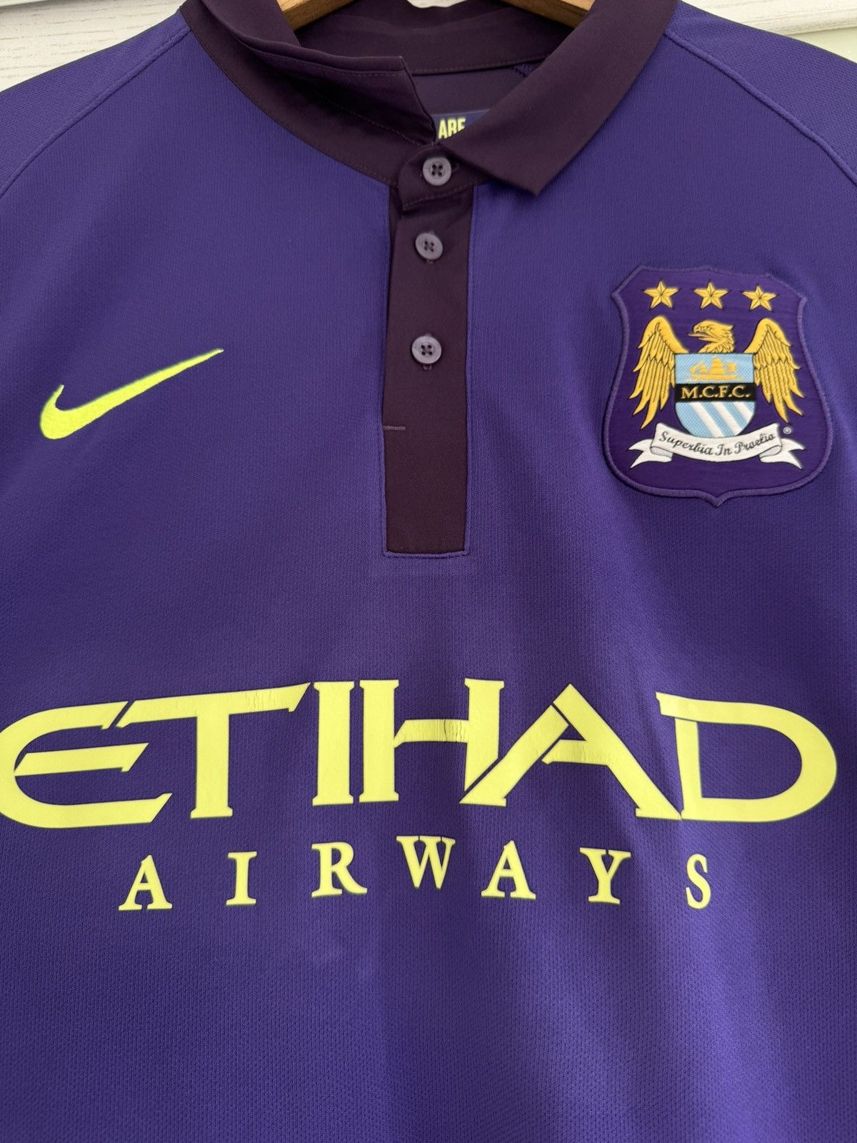 Nike Manchester City 2014-2015 Third Soccer Jersey Football Kit Size US XL / EU 56 / 4 - 8 Thumbnail