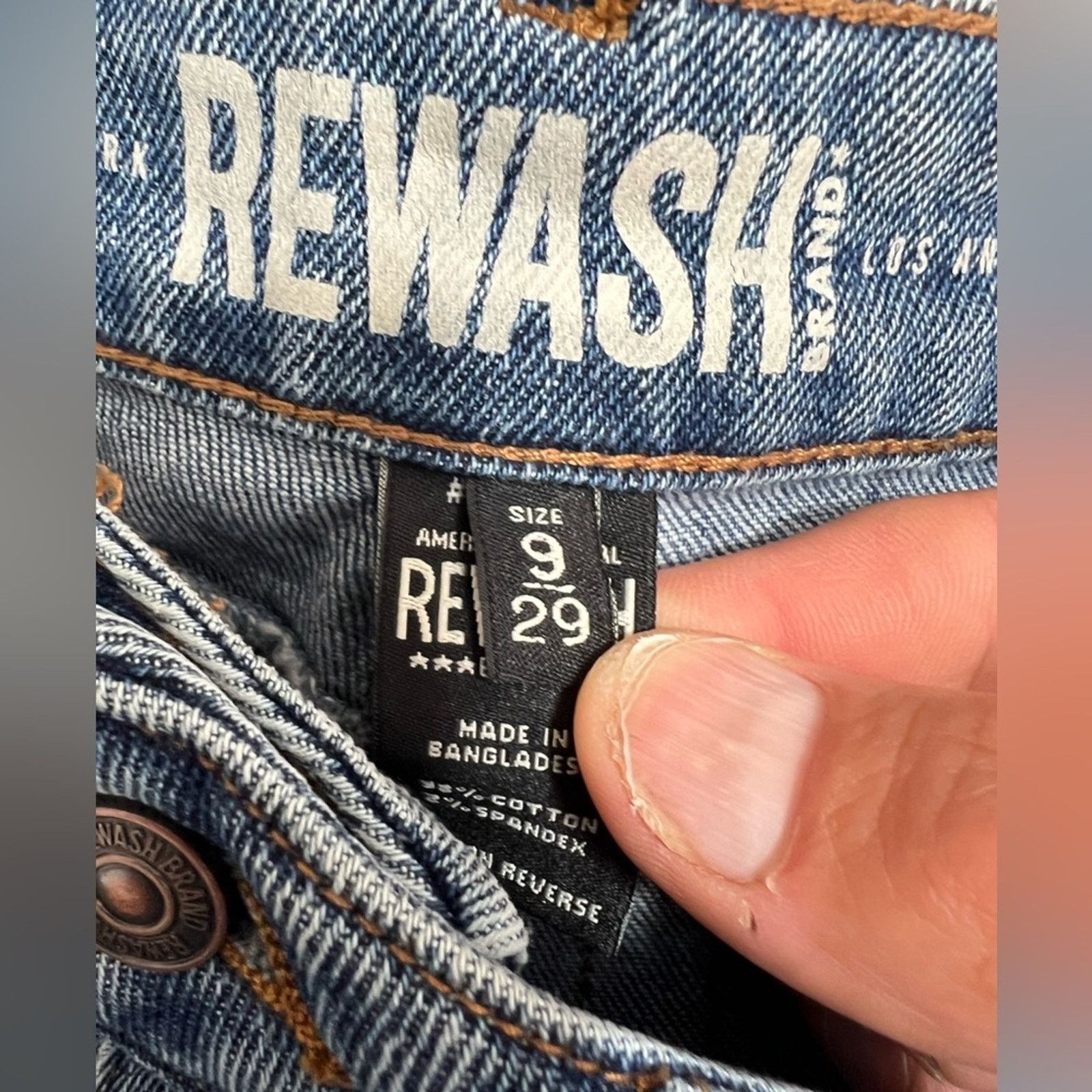 Other Rewash Women's Size 15/24 Blue Denim High Rise Crop Jeans Size 30" / US 8 / IT 44 - 6 Thumbnail