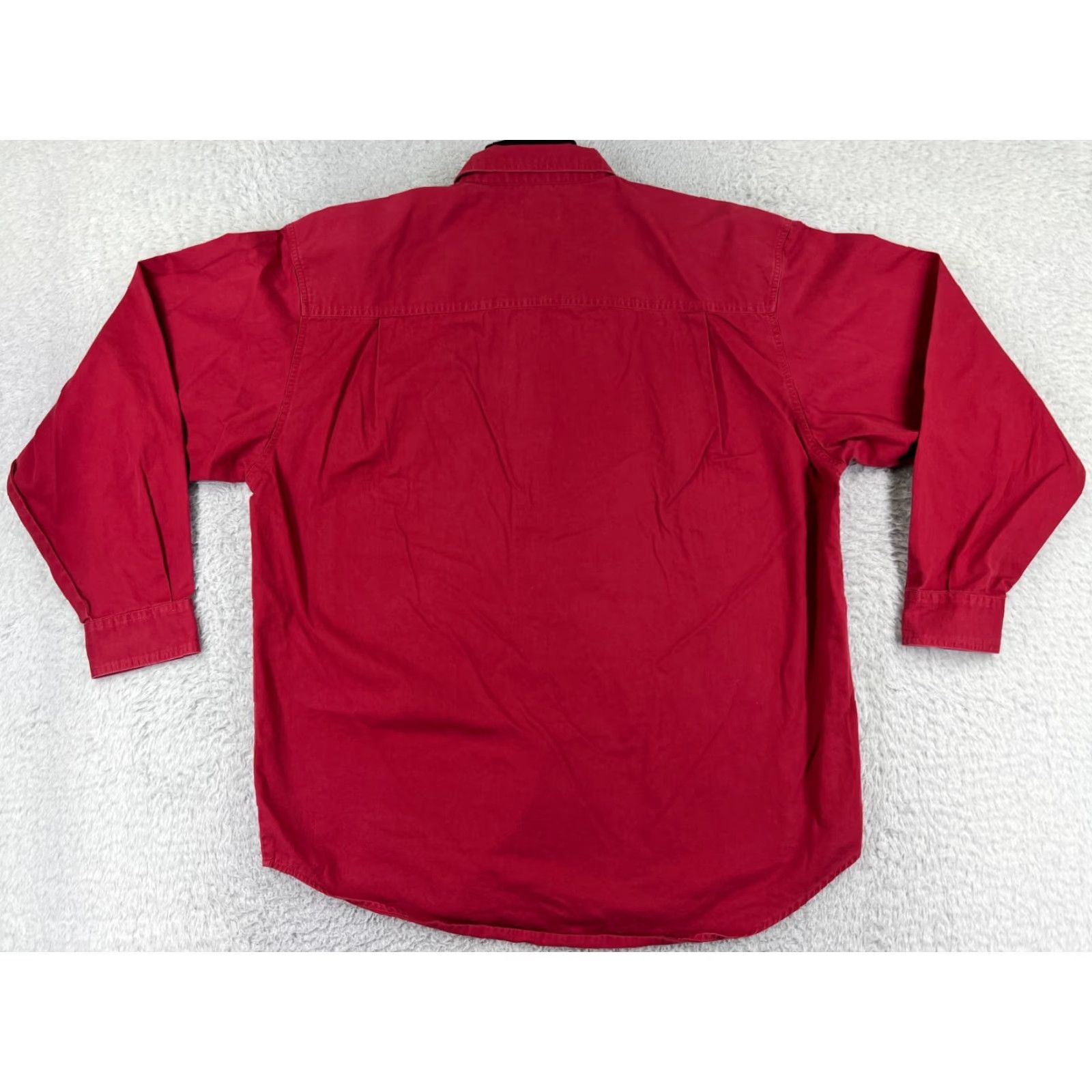Bugle Boy VINTAGE Bugle Boy Shirt Mens XL Red 90s Cotton Twill Button-Up Long Sleeve Size US XL / EU 56 / 4 - 2 Thumbnail