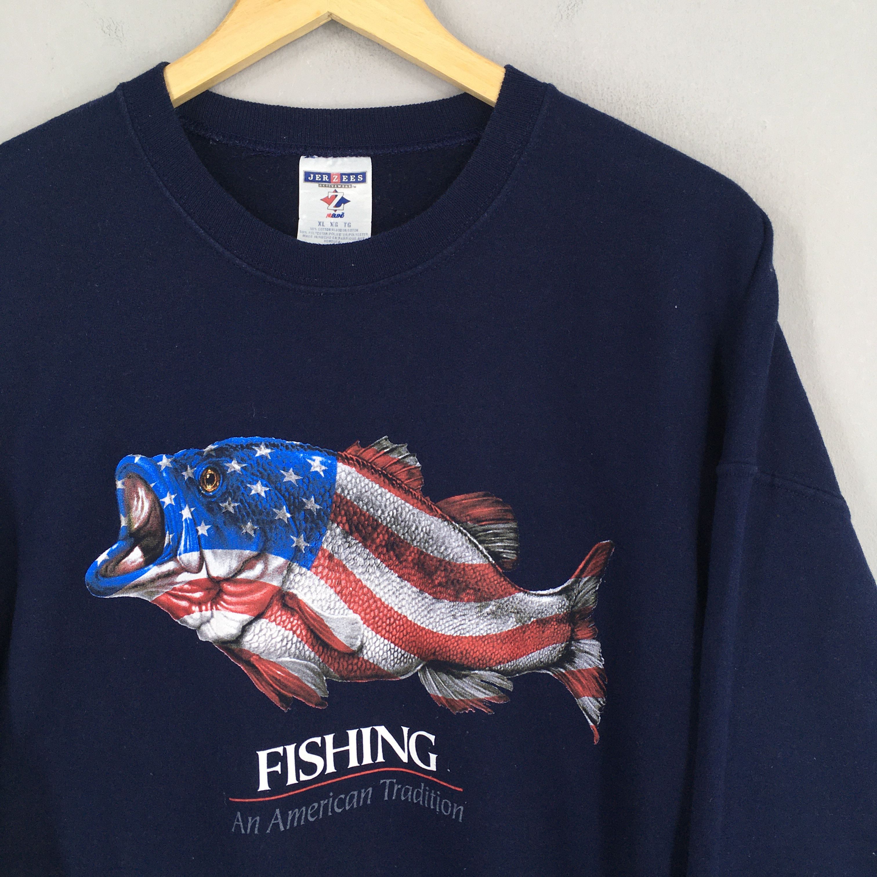 Jerzees Sportsman Fish Tournament Grouper Bass Sweatshirt XLarge Size US XL / EU 56 / 4 - 2 Thumbnail
