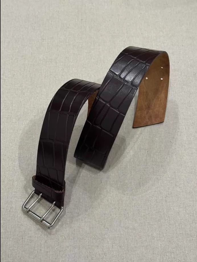 Comme des Garcons Black Crocodile Pattern Leather Belt Size ONE SIZE - 2 Thumbnail