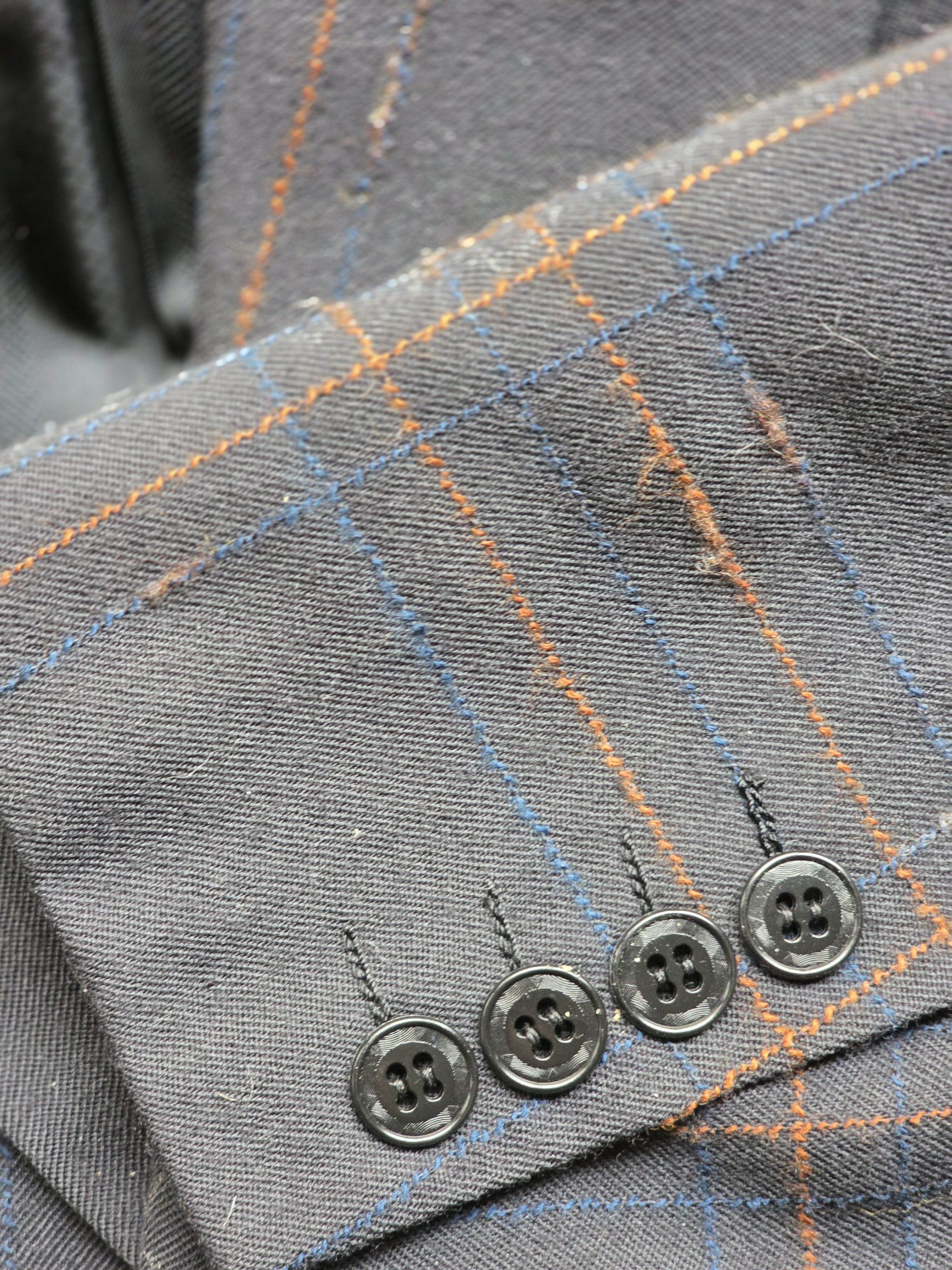 Majestic Matsuda black 50s inspired windowpane blazer Size 42R - 3 Thumbnail