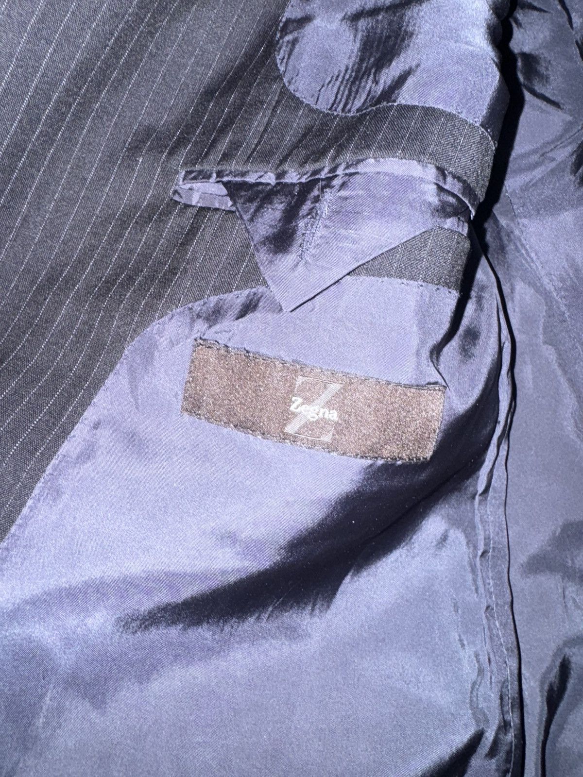 Z Zegna Z Zegna Pinstripe Wool & Silk Suit Jacket - 46L (56L EU) Size 46R - 4 Thumbnail