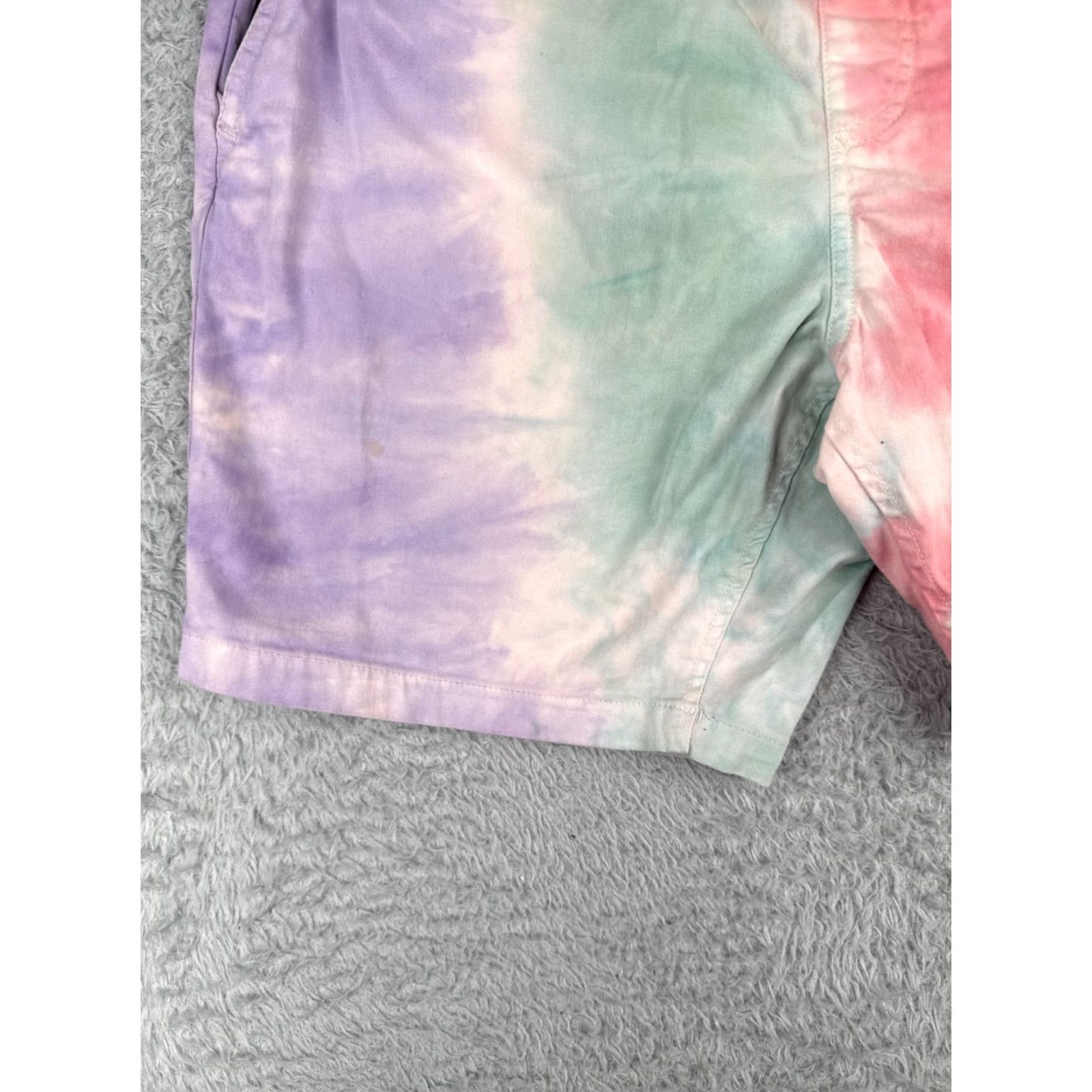 Empyre Empyre Mens Shorts Cargo 32x7 Pink Green Belted Zipper Pockets Hike Beach Regular Waist 32 in Polyester Cotton Solid 7 in Inseam Beach Outdoor Mens Size US 29 - 3 Thumbnail