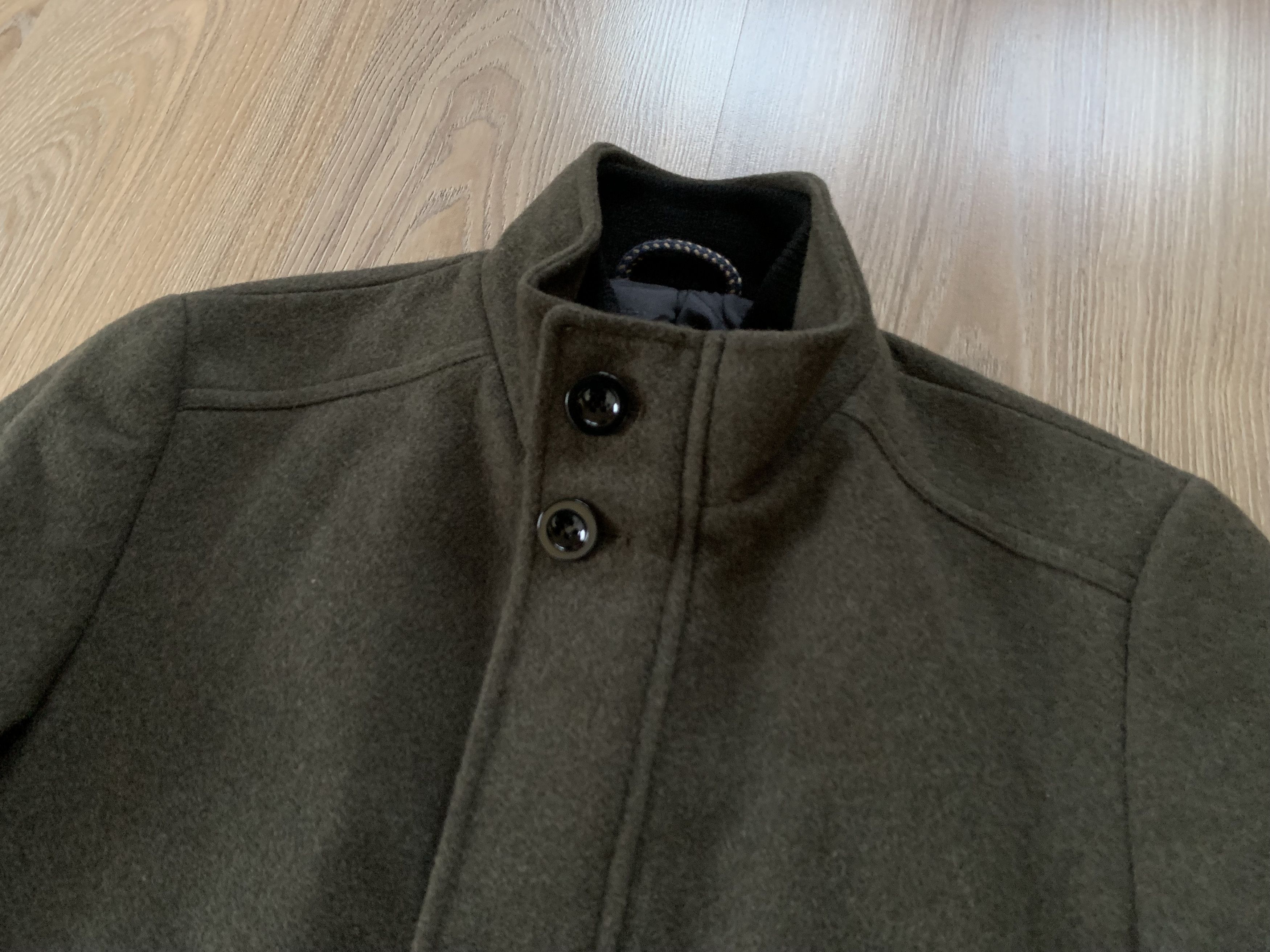 Other New Khaki Wool Double Collar Jacket Coat Size US L / EU 52-54 / 3 - 6 Thumbnail