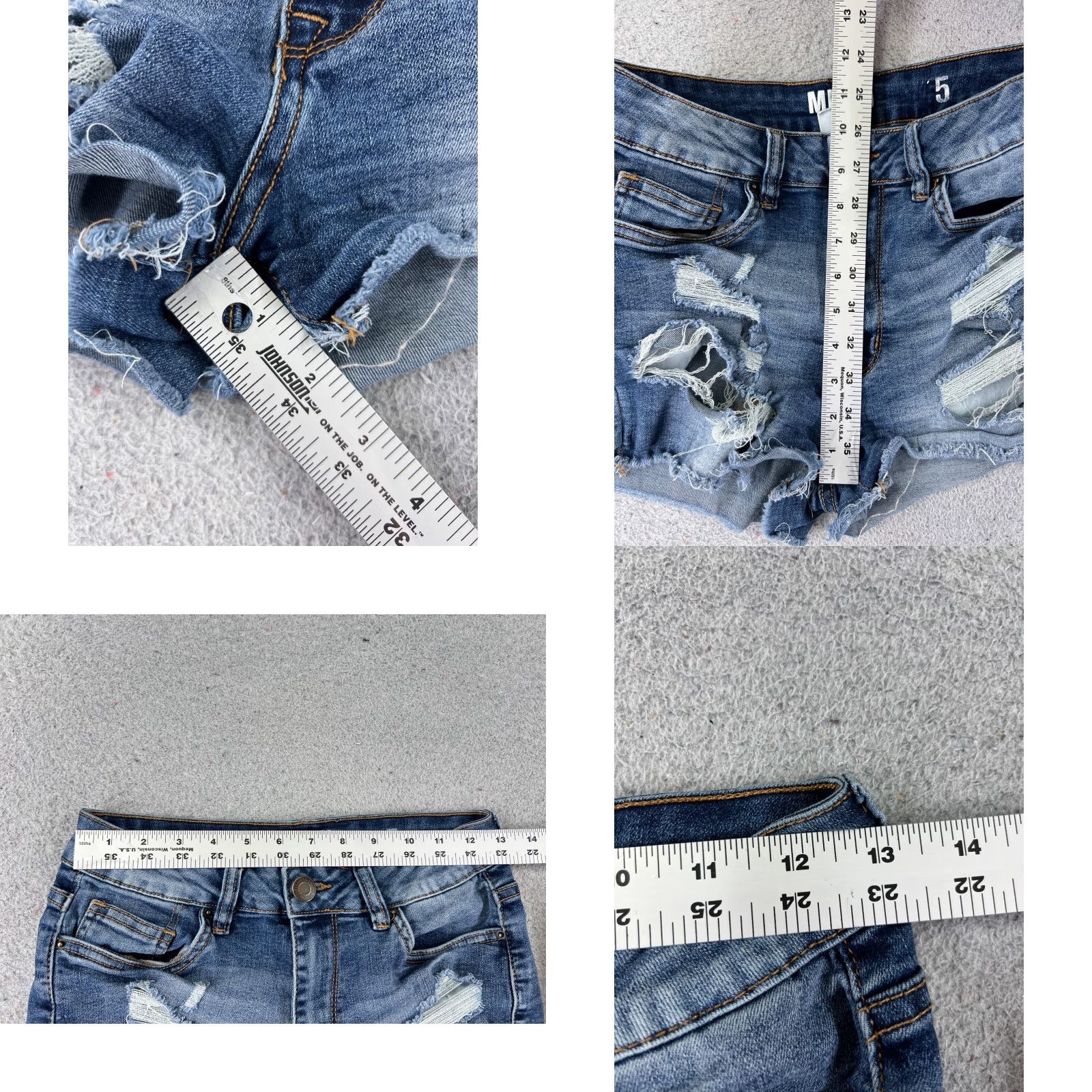 Vintage Miami Womens Shorts 5 Blue Denim Jean Distressed Cutoff High Rise 25x2 Size 27" / US 4 / IT 40 - 8 Thumbnail