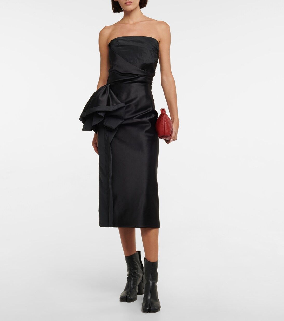 Maison Margiela o1y0625 Midi Dress in Black Size M / US 6-8 / IT 42-44 - 4 Thumbnail