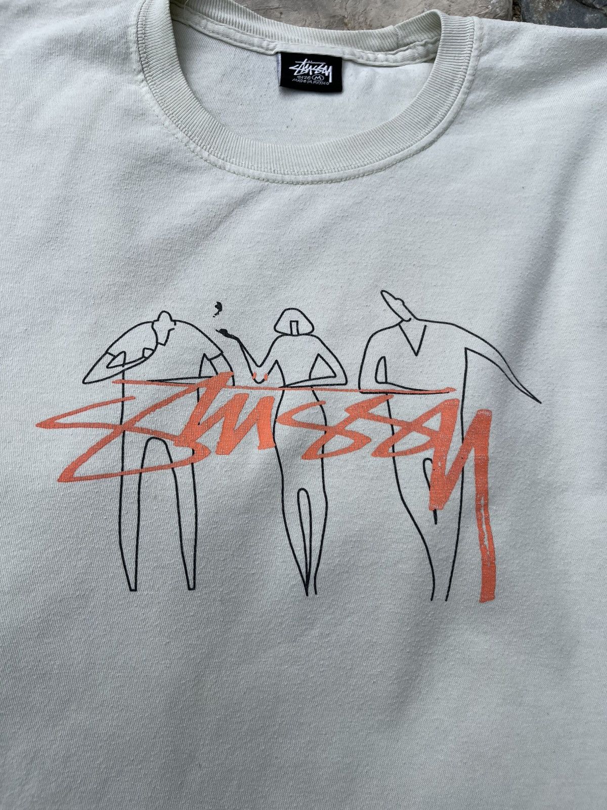 Japanese Brand × Stussy Vintage Stussy 3 people tee t-shirt washed rare central logo Size US M / EU 48-50 / 2 - 8 Thumbnail