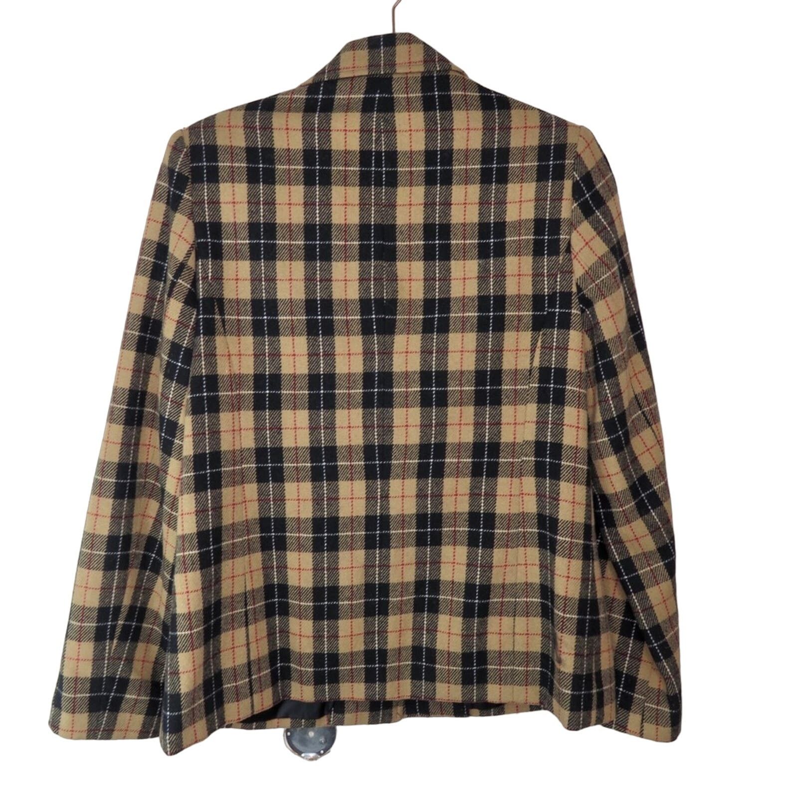 Vintage 90s White Stag Vintage Jacket Tan Black Plaid Wool Small Size S / US 4 / IT 40 - 2 Thumbnail