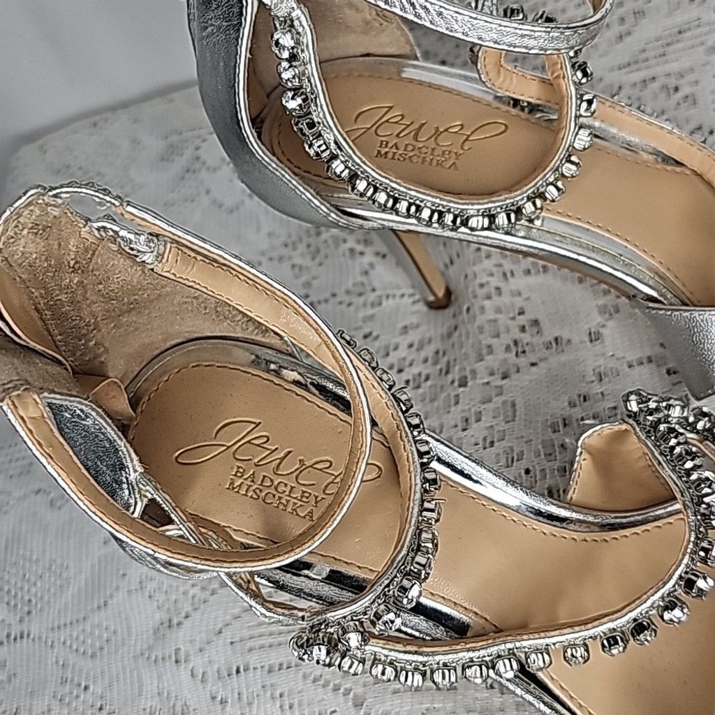 Badgley Mischka Badgley Mischka Quest Jewel leather rhinestones heels 7.5 Size US 7.5 / IT 37.5 - 3 Thumbnail