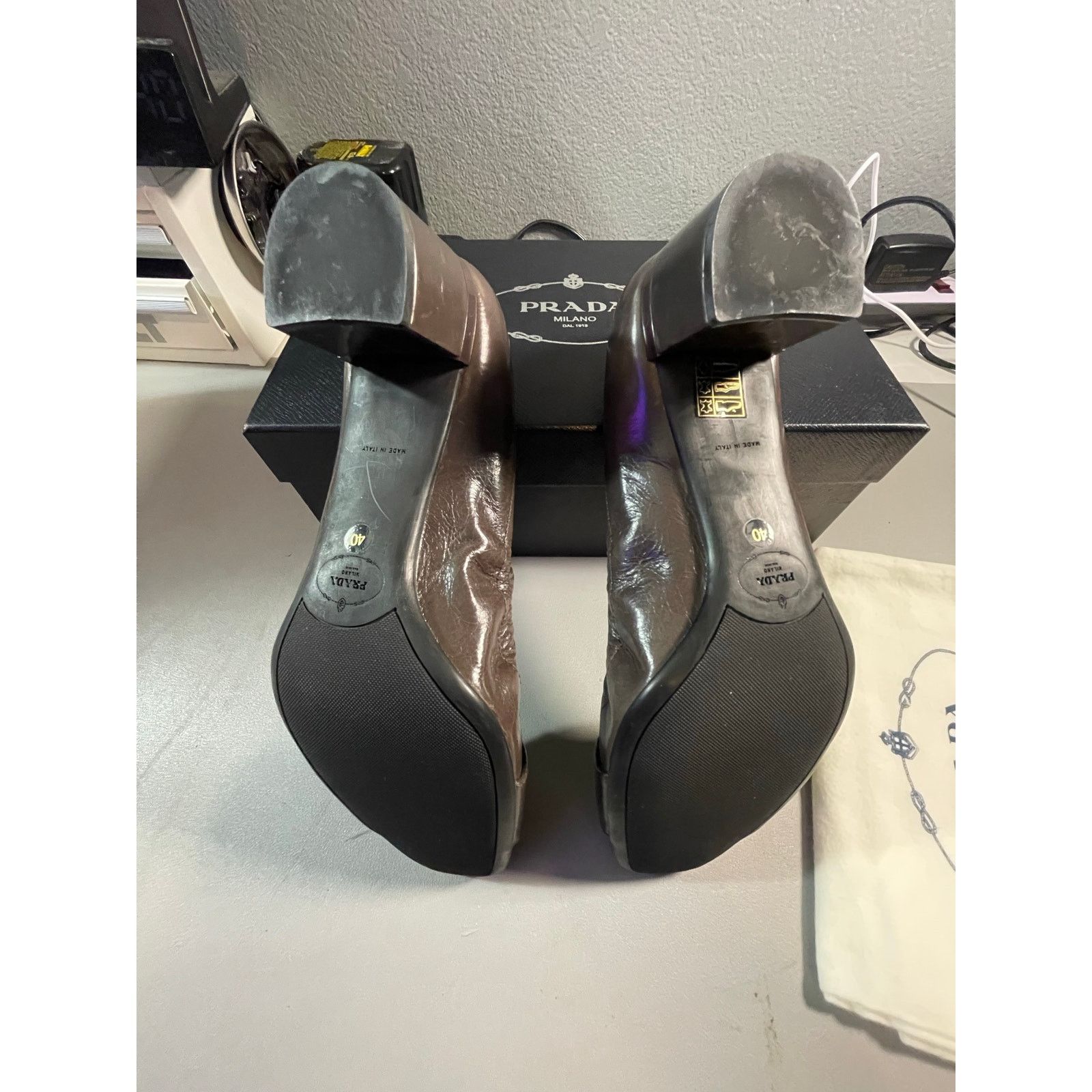 Prada Prada Calzature Donna 40 1D711CF045 Antic Soft1 Grafite Size US 9 / IT 39 - 11 Thumbnail
