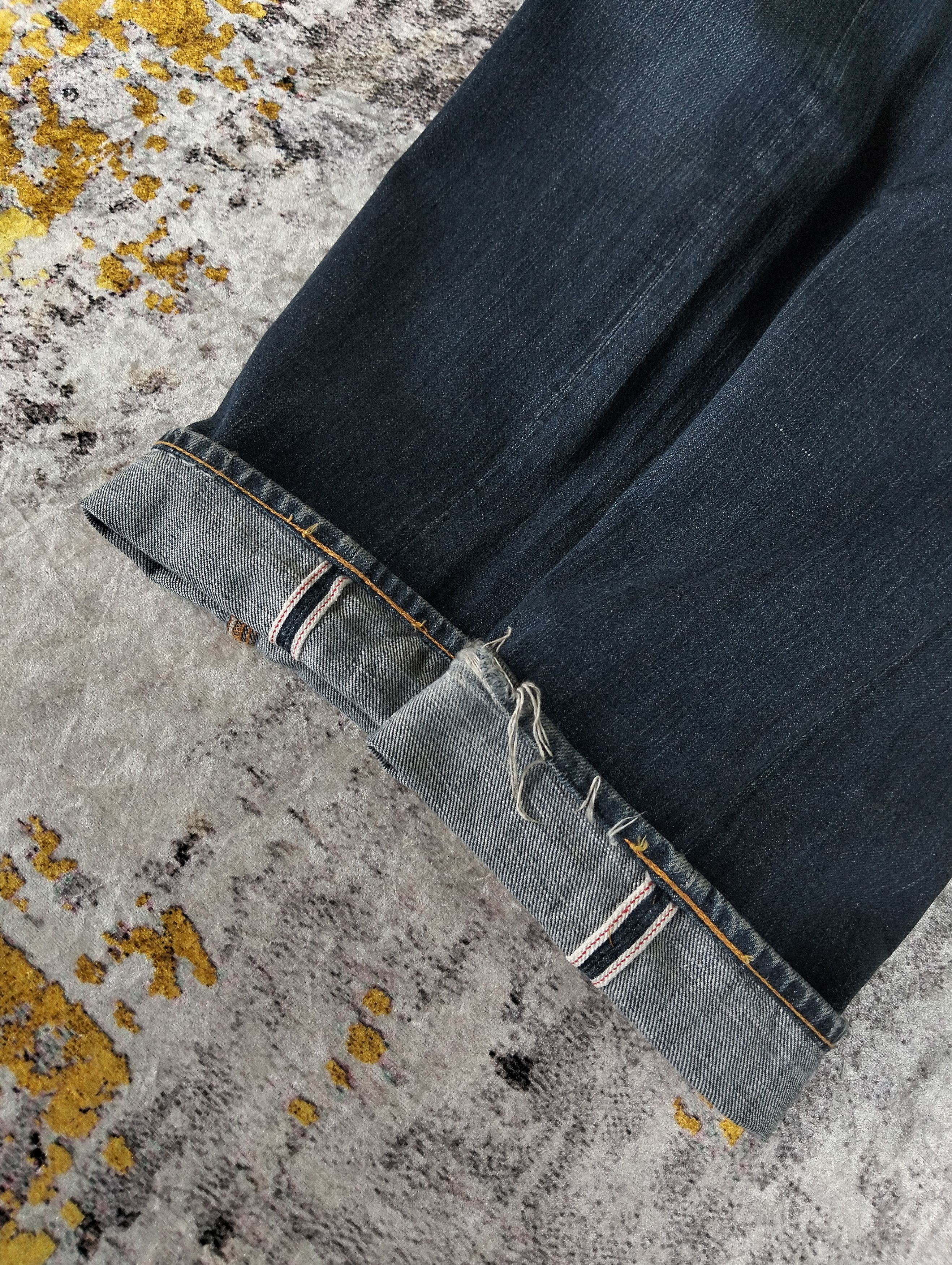 Evisu Evisu Paris Button Fly Red Line Selvedge Buckle Back Denim Size US 31 - 8 Thumbnail
