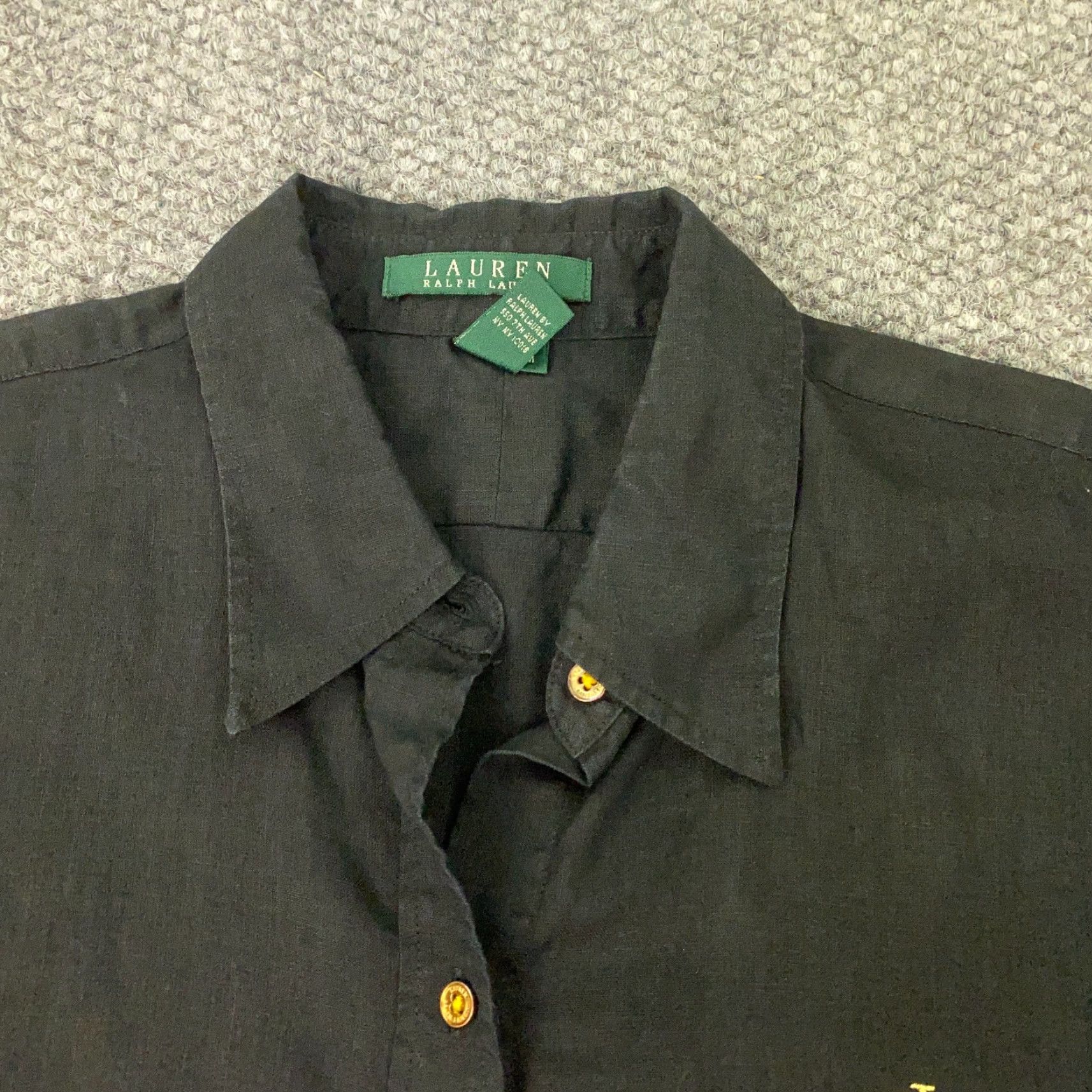 Ralph Lauren Ralph Lauren LRL Shirt Womens Linen Medium Black 3/4 Sleeve Blouse Top Size M / US 6-8 / IT 42-44 - 6 Thumbnail