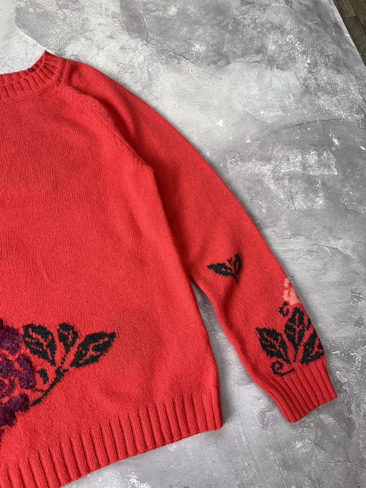 Other Womens Wool Sweater Ivko Size 36 Coral Flower Pattern Size XS / US 0-2 / IT 36-38 - 3 Thumbnail