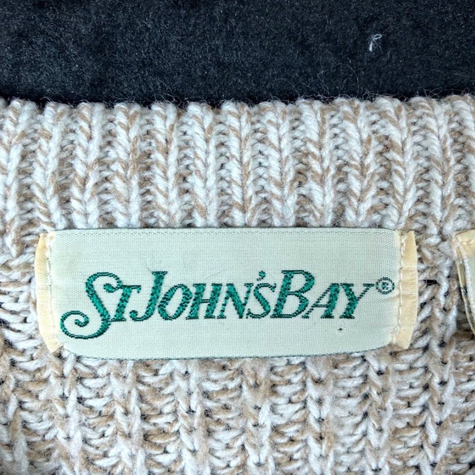 Vintage St. John's Bay Mens Sweater Tan Crew Neck Knit Long Sleeve Pullover Large Size US L / EU 52-54 / 3 - 6 Thumbnail