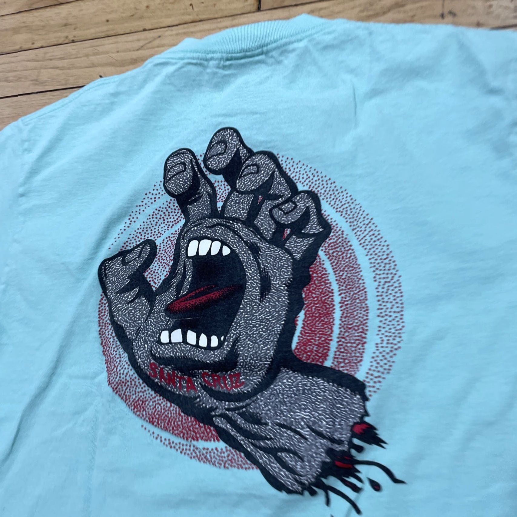 Vintage SANTA CRUZ SKATEBOARDS Shirt Men M Mint Teal HAND EYE Graphic Tee Size US M / EU 48-50 / 2 - 4 Thumbnail