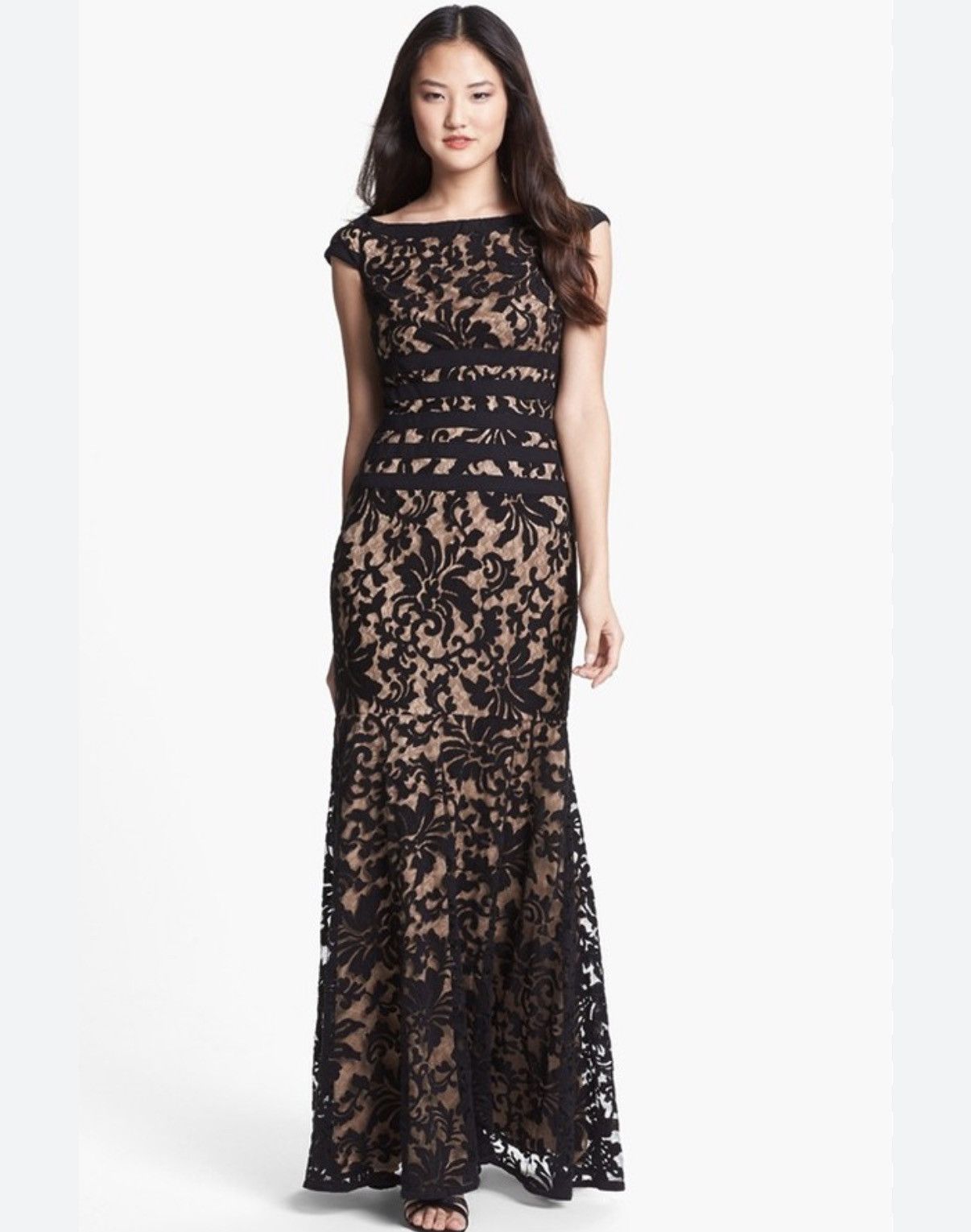 Tadashi Shoji Tadashi Shoji Dark Romantic Black Lace Mermaid Gown Size 14 Size L / US 10 / IT 46 - 1 Thumbnail