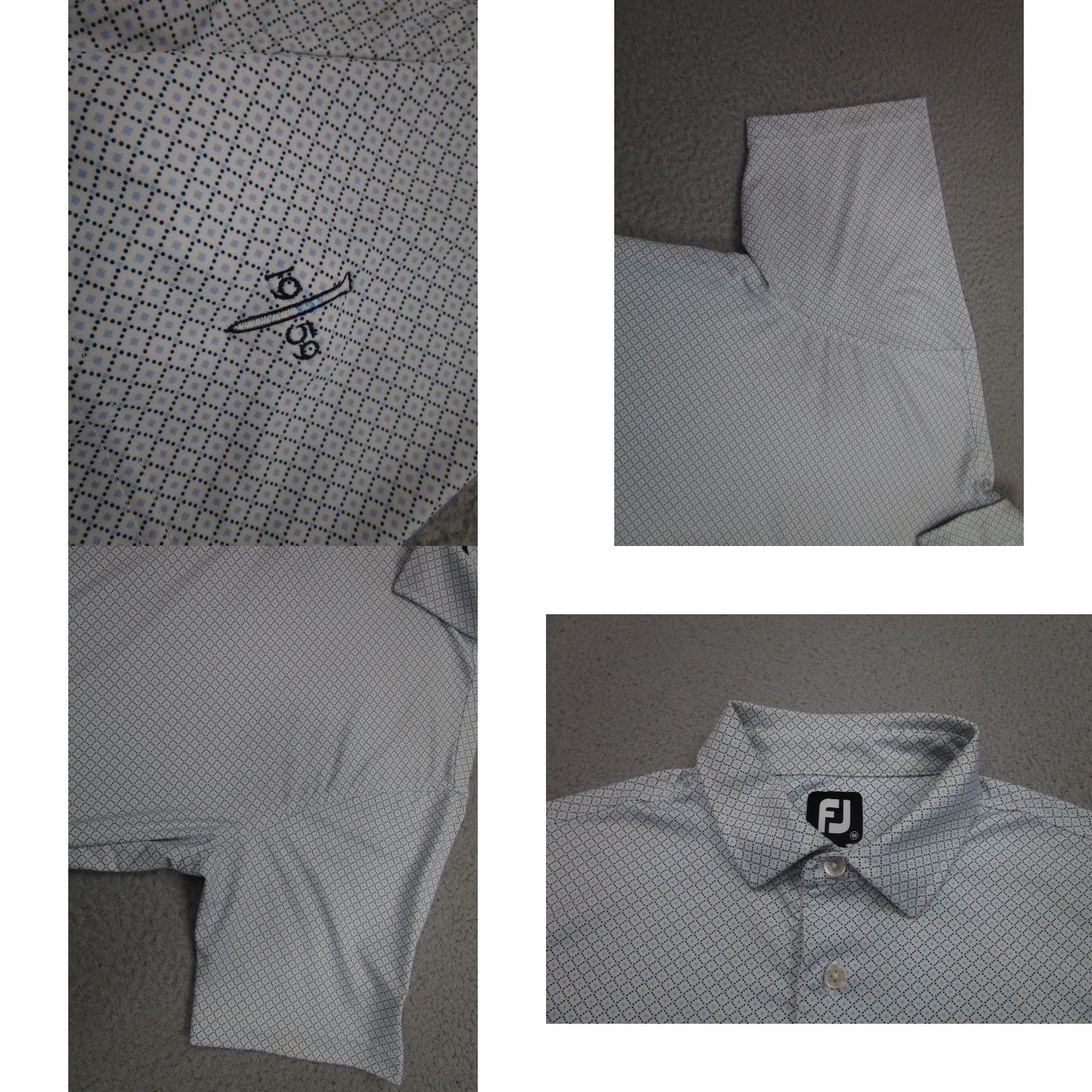 Footjoy FootJoy Polo Shirt Mens M Blue White Diamond Argyle 1959 Country Club Golf Shirt Mens M Blue White Argyle Diamond FootJoy Polo 1959 Country Club Golf Size US M / EU 48-50 / 2 - 8 Thumbnail