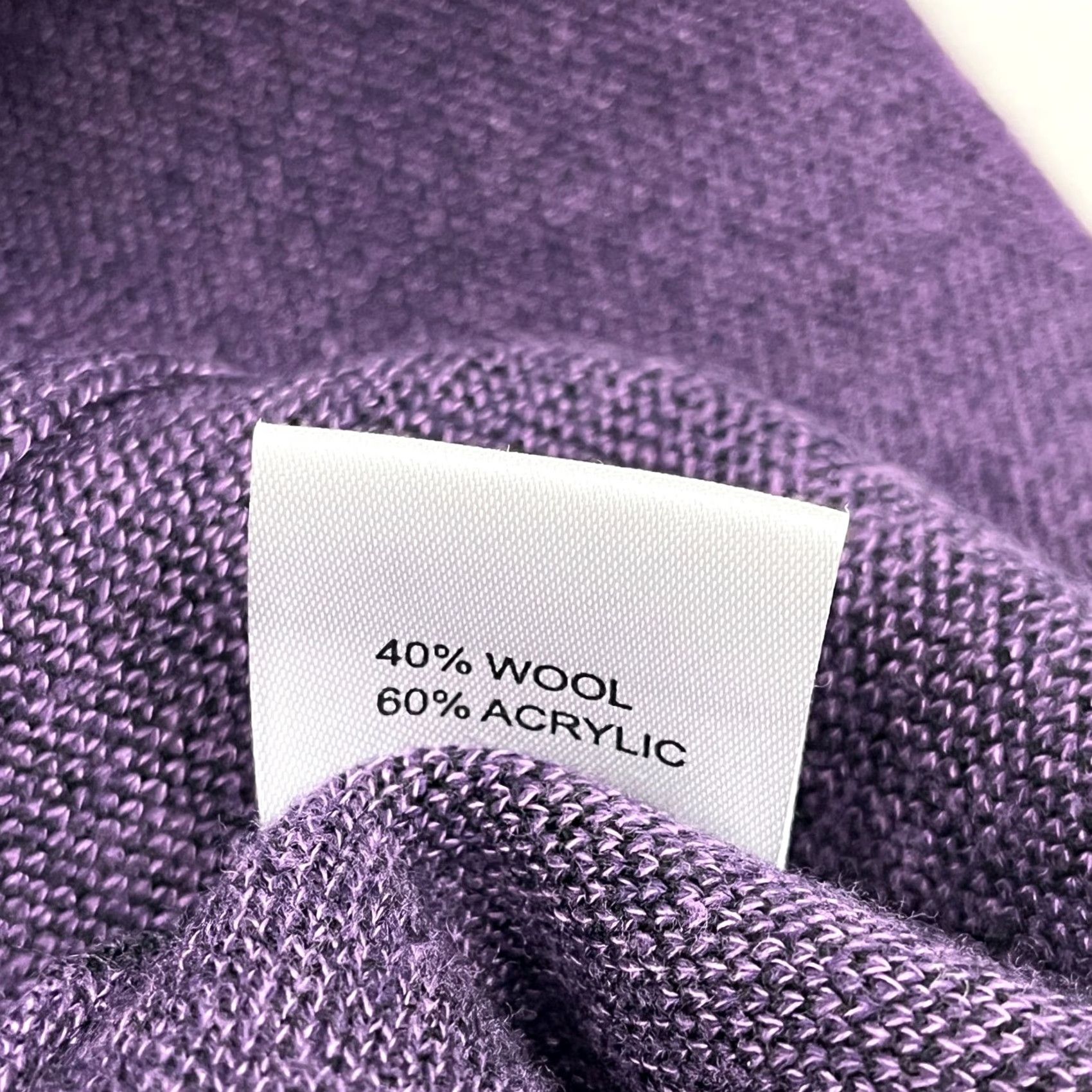 Vintage VINTAGE Castle of Ireland Cardigan Sweater Womens UK 18 44 Purple Wool Blend Patterned Size L / US 10 / IT 46 - 3 Thumbnail