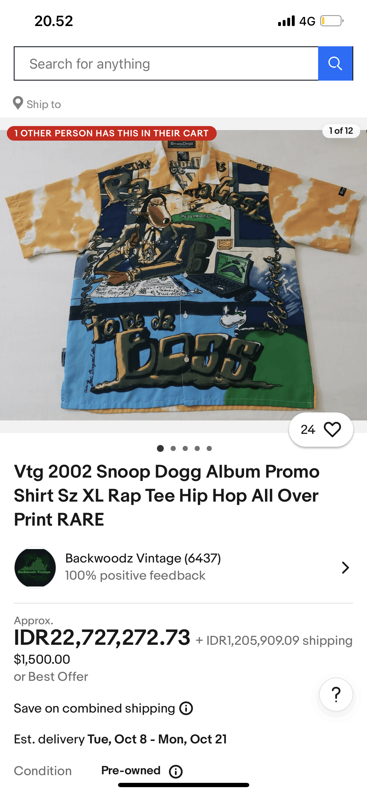 Snoop Dogg Vtg 2002 SnoopDogg Album Promo tshirt rapp hiphopp AllPrint Size US L / EU 52-54 / 3 - 2 Thumbnail