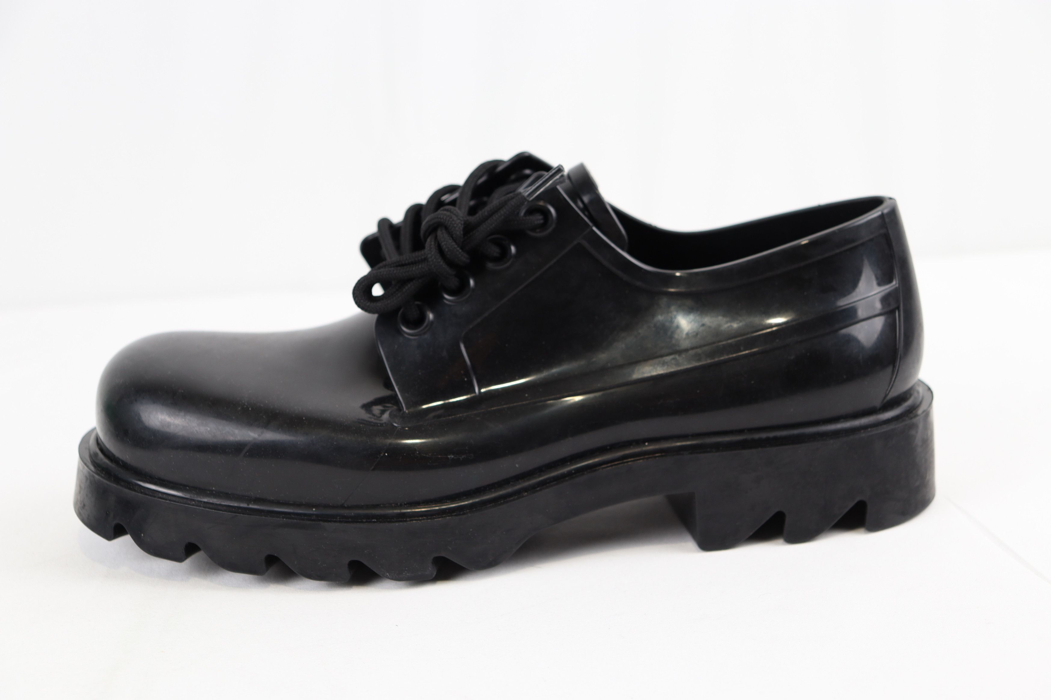 Bottega Veneta o1rshd10124 Stride Lace up Shiny Rubber Boot in Black Size US 8 / EU 41 - 4 Thumbnail