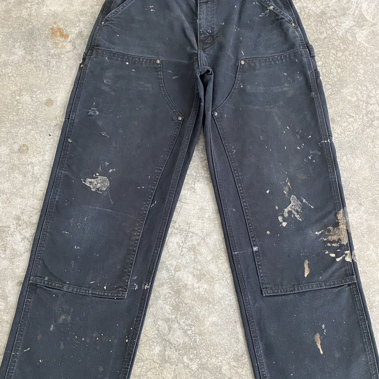 Carhartt VTG Carhartt Double Knee Faded Black Stained Carpenter Pants Size US 31 - 6 Thumbnail