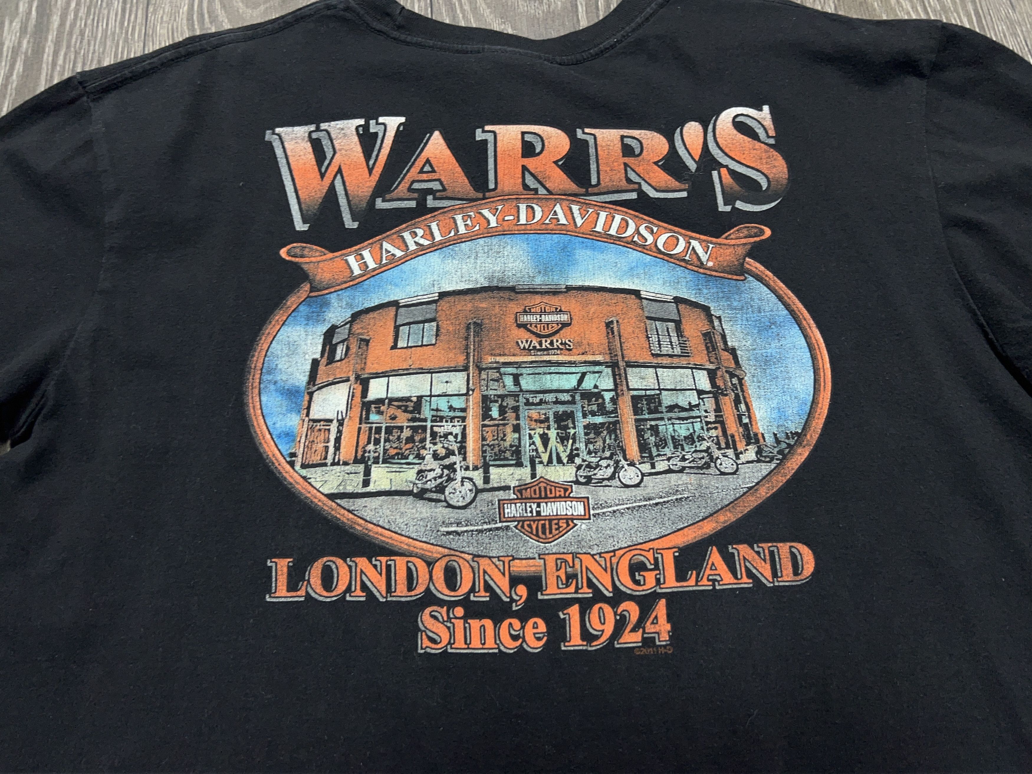 Harley Davidson Warr's London England Motorcycles Biker T Shirt Big Logo Size US XL / EU 56 / 4 - 10 Thumbnail