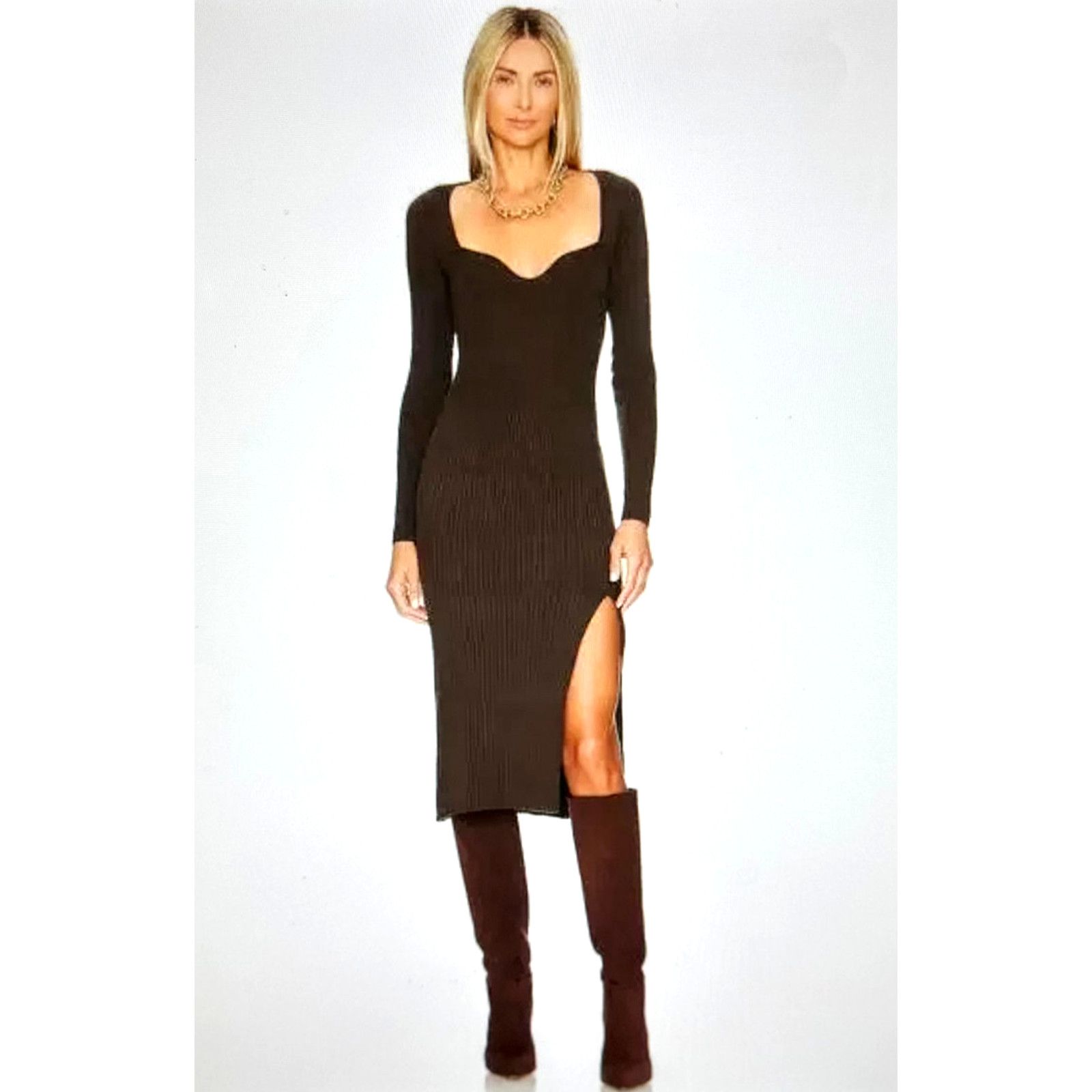 Other Skin Worldwide Mariana Cut Out Dress - Sable - size L Size L / US 10 / IT 46 - 6 Thumbnail