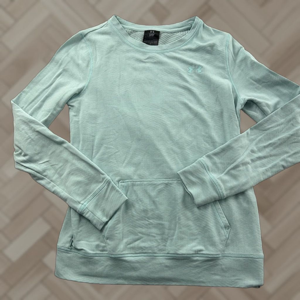 Under Armour Under Armour Coldgear Pullover Sweatshirt Women's Small Blue Kangaroo Pocket Pullover Sweatshirt Women Blue Kangaroo Pocket Coldgear S Blue Womens Size S / US 4 / IT 40 - 1 Thumbnail
