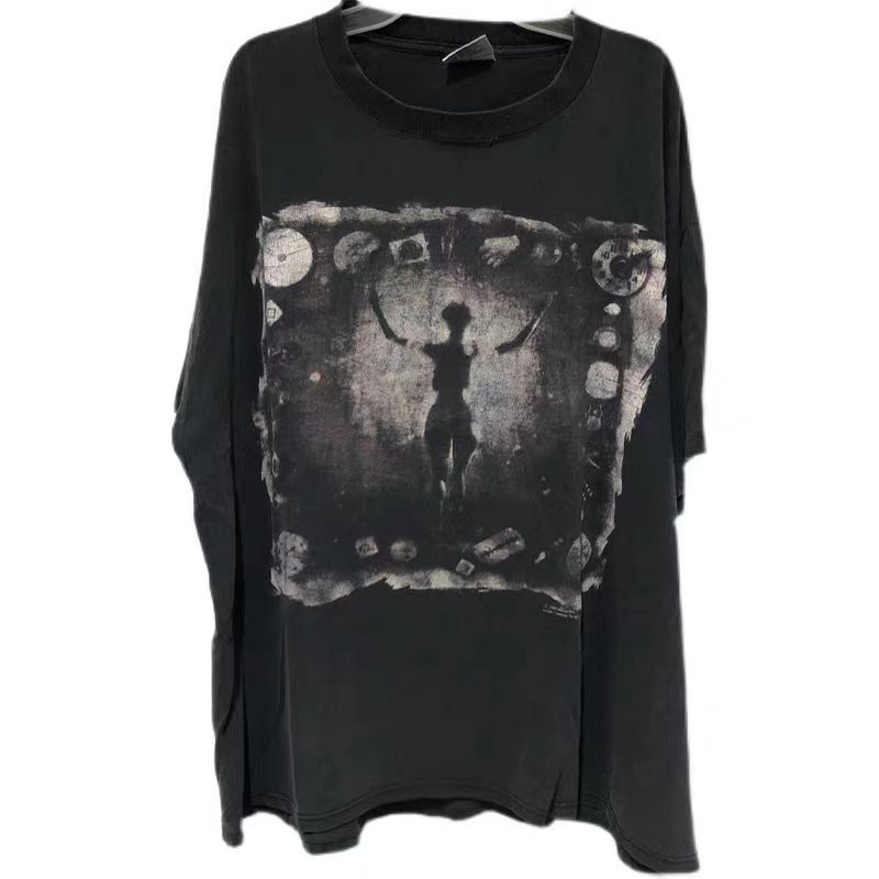 Vintage Black Loose Retro Hip Hop Short Sleeve T-Shirt Size US L / EU 52-54 / 3 - 3 Thumbnail