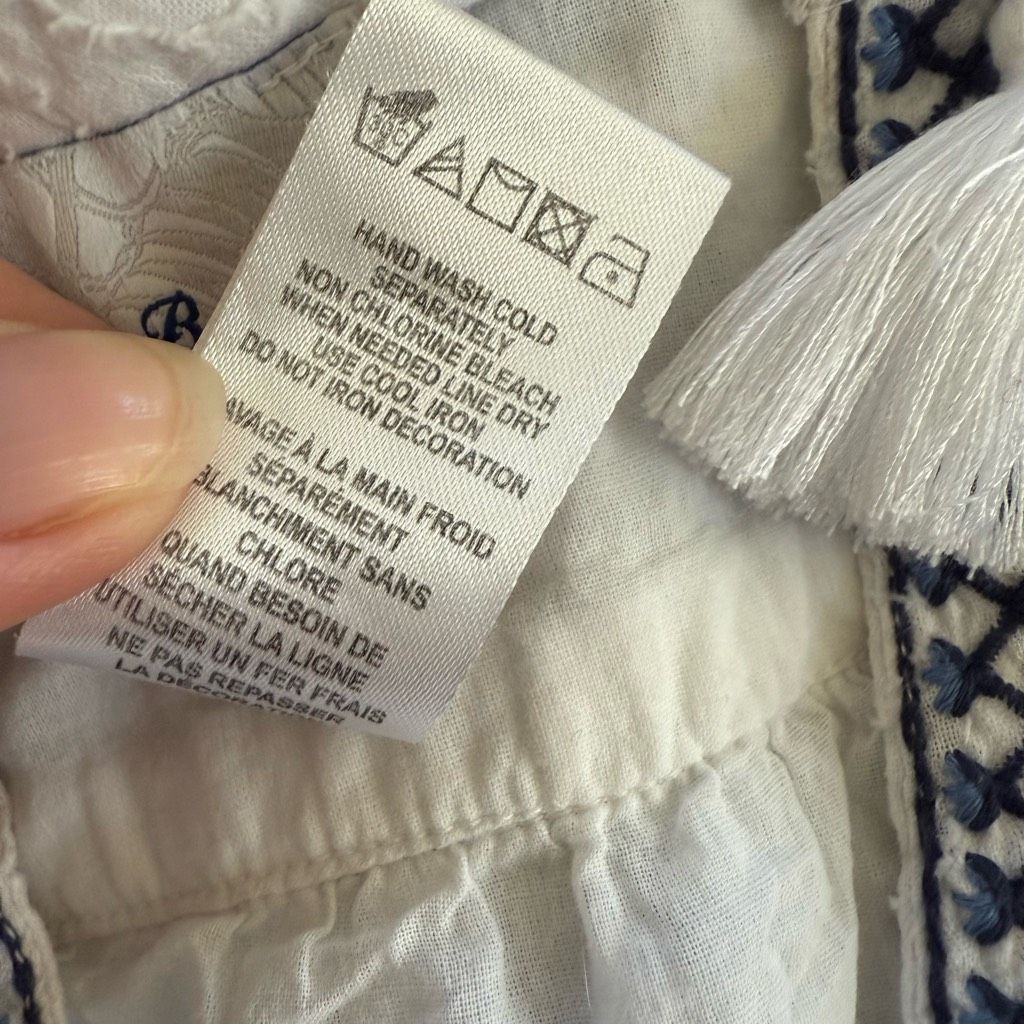Tommy Bahama Tommy Bahama Cotton Clip Embroidered Coverup Dress White Blue XS Size XS / US 0-2 / IT 36-38 - 8 Thumbnail