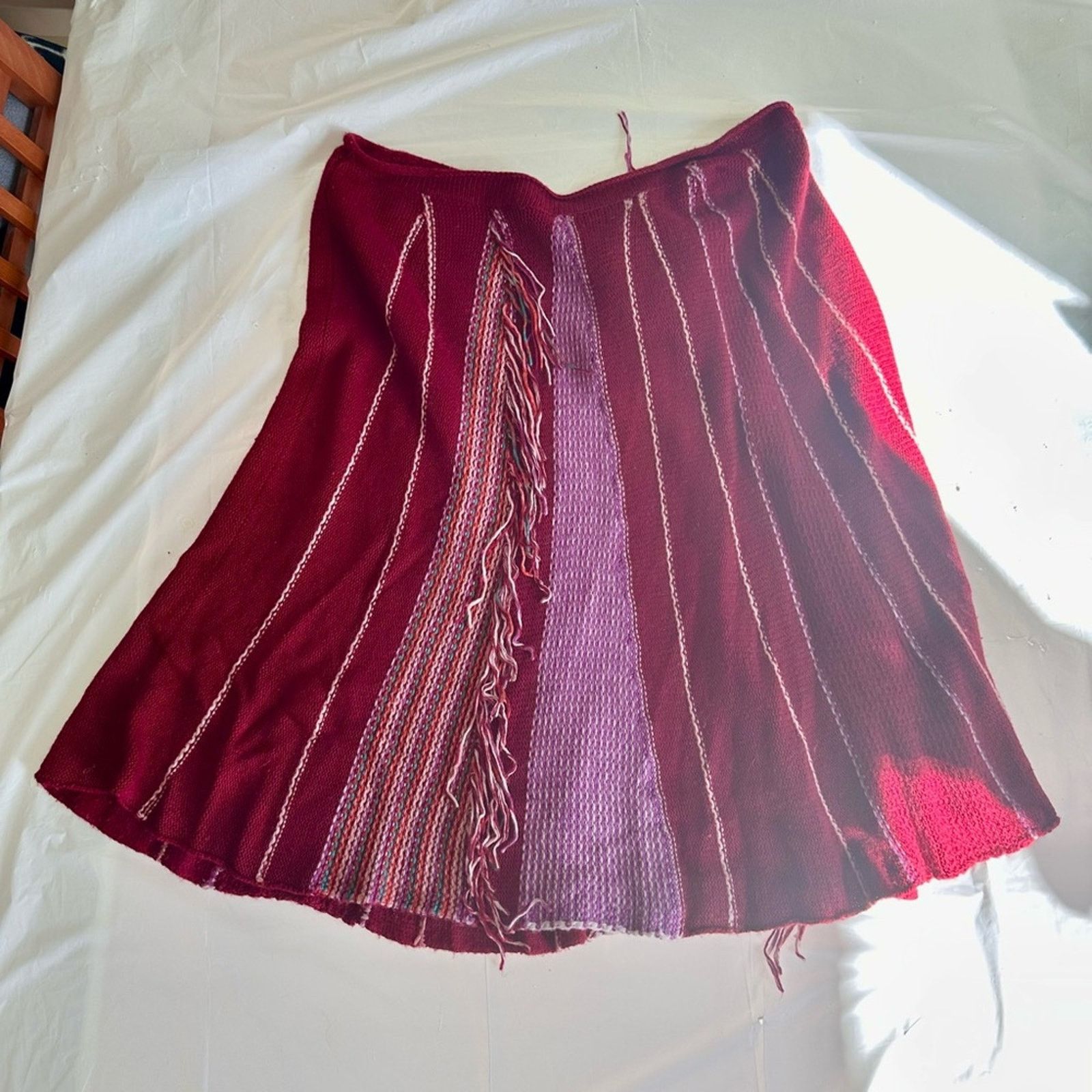 Bcbgmaxazria BCBGMaxAzira Red Hand Detailed over head shawl L Size ONE SIZE - 2 Thumbnail