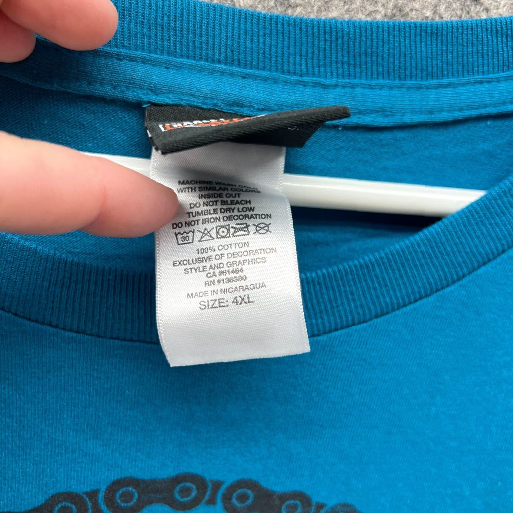 Harley Davidson Harley-Davidson Shirt Men 4XL Blue Crewneck Long Sleeve T-Shirt Motorcycle Logo Pockets Casual Regular Fit Size US XXL / EU 58 / 5 - 6 Thumbnail
