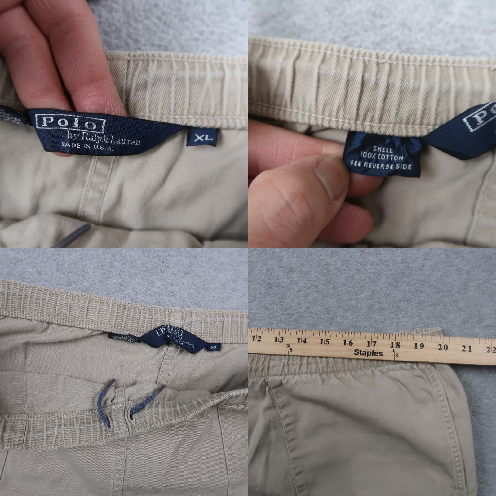Polo Ralph Lauren VINTAGE Polo Ralph Lauren Drawstring Shorts Mens XL Beige Chino Elastic USA Polo Ralph Lauren Size US XL / EU 56 / 4 - 8 Thumbnail