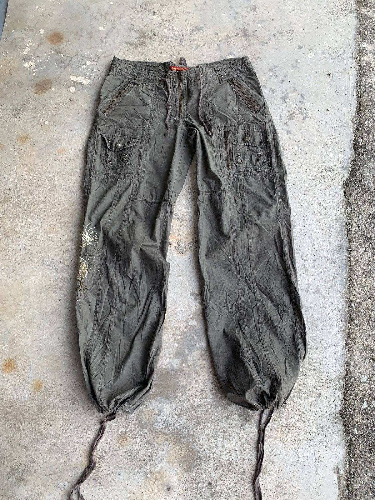 Other Distressed Embroidered Dragon Cargo Pants Size 32" / US 10 / IT 46 - 12 Thumbnail