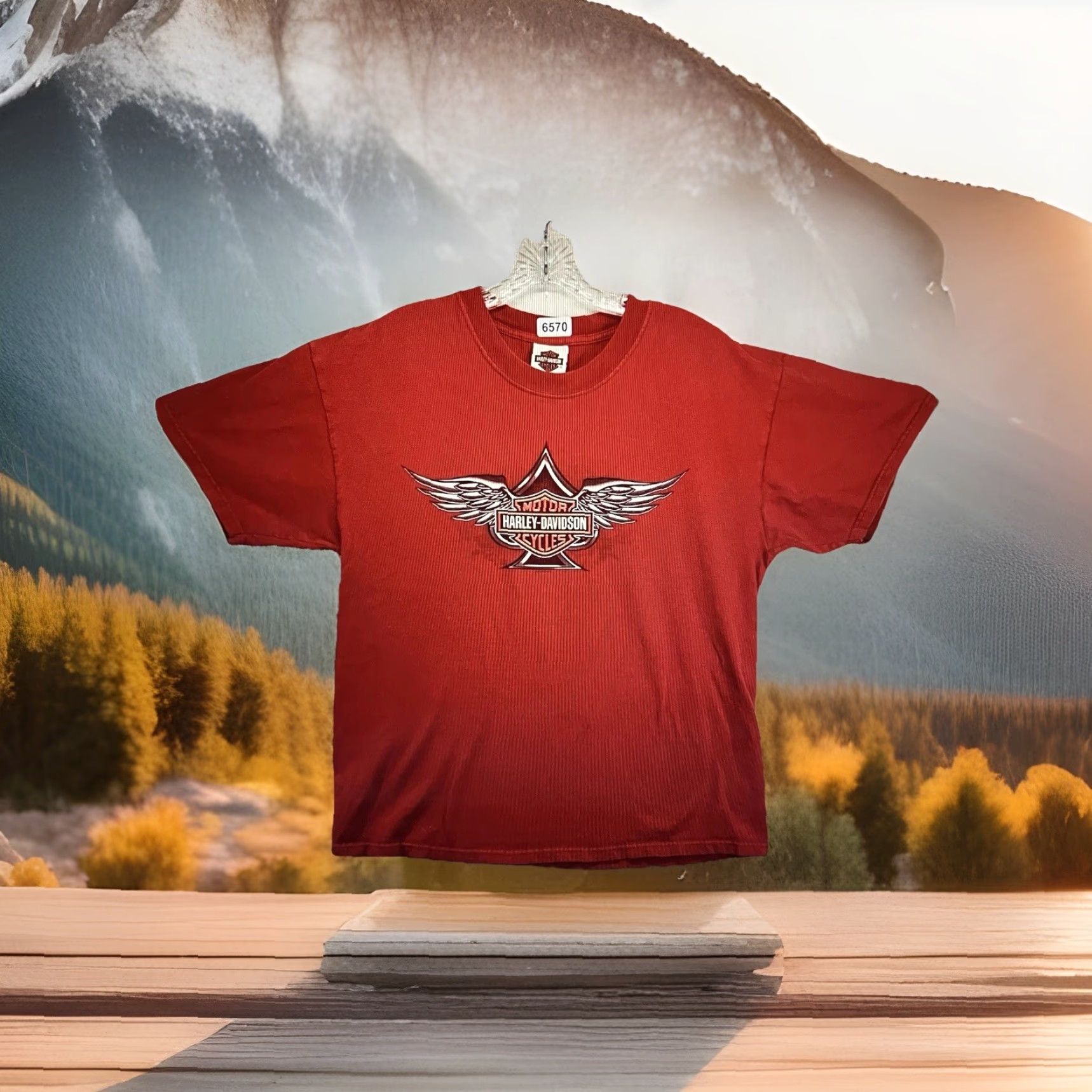 Harley Davidson Vintage Harley Davidson Men’s T-Shirt Medium Red Graphic Print Motorcycle Biker 2000s Size US M / EU 48-50 / 2 - 2 Thumbnail