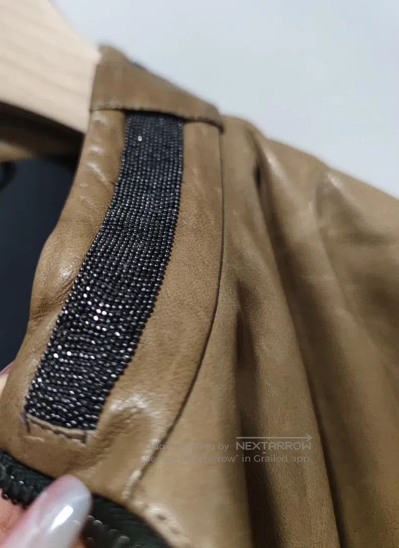Brunello Cucinelli Brunello Cucinelli Leather sequin jacket, silk lining Size M / US 6-8 / IT 42-44 - 6 Thumbnail