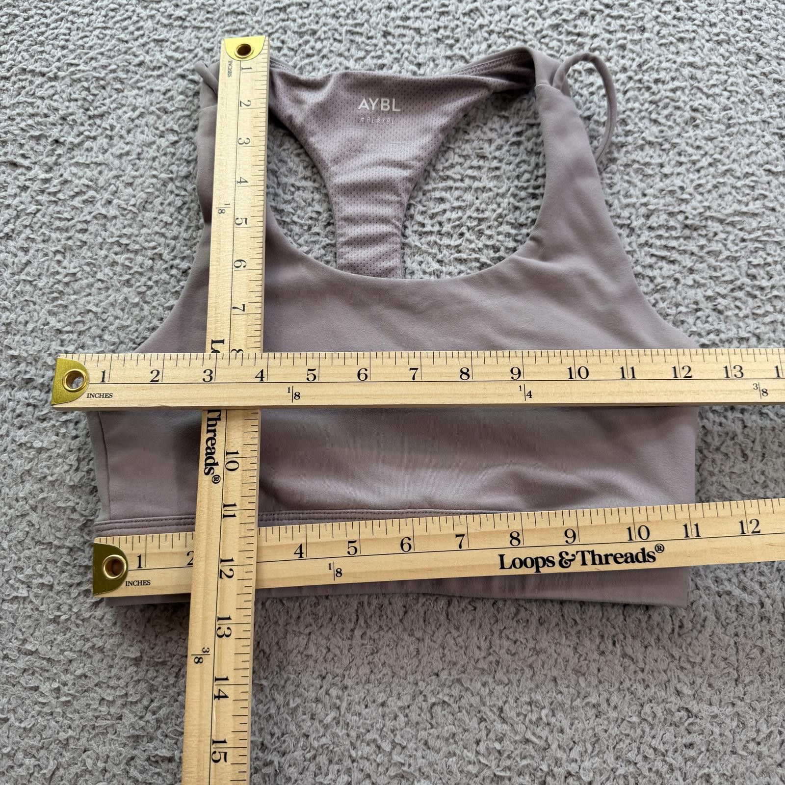 Virgil Abloh AYBL Women’s Taupe Sports Bra Small Racerback Strappy Gym Size ONE SIZE - 3 Thumbnail