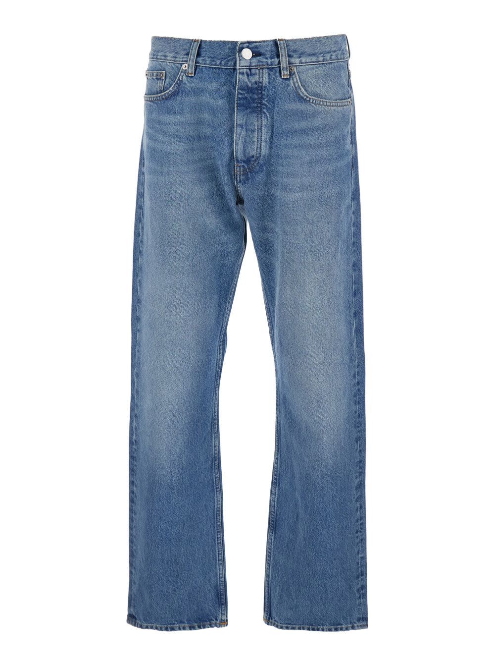 Sunflower Blue Jeans with Belt Loops and Logo Patch on the Rear in Denim Man Size US 33 - 1 Thumbnail