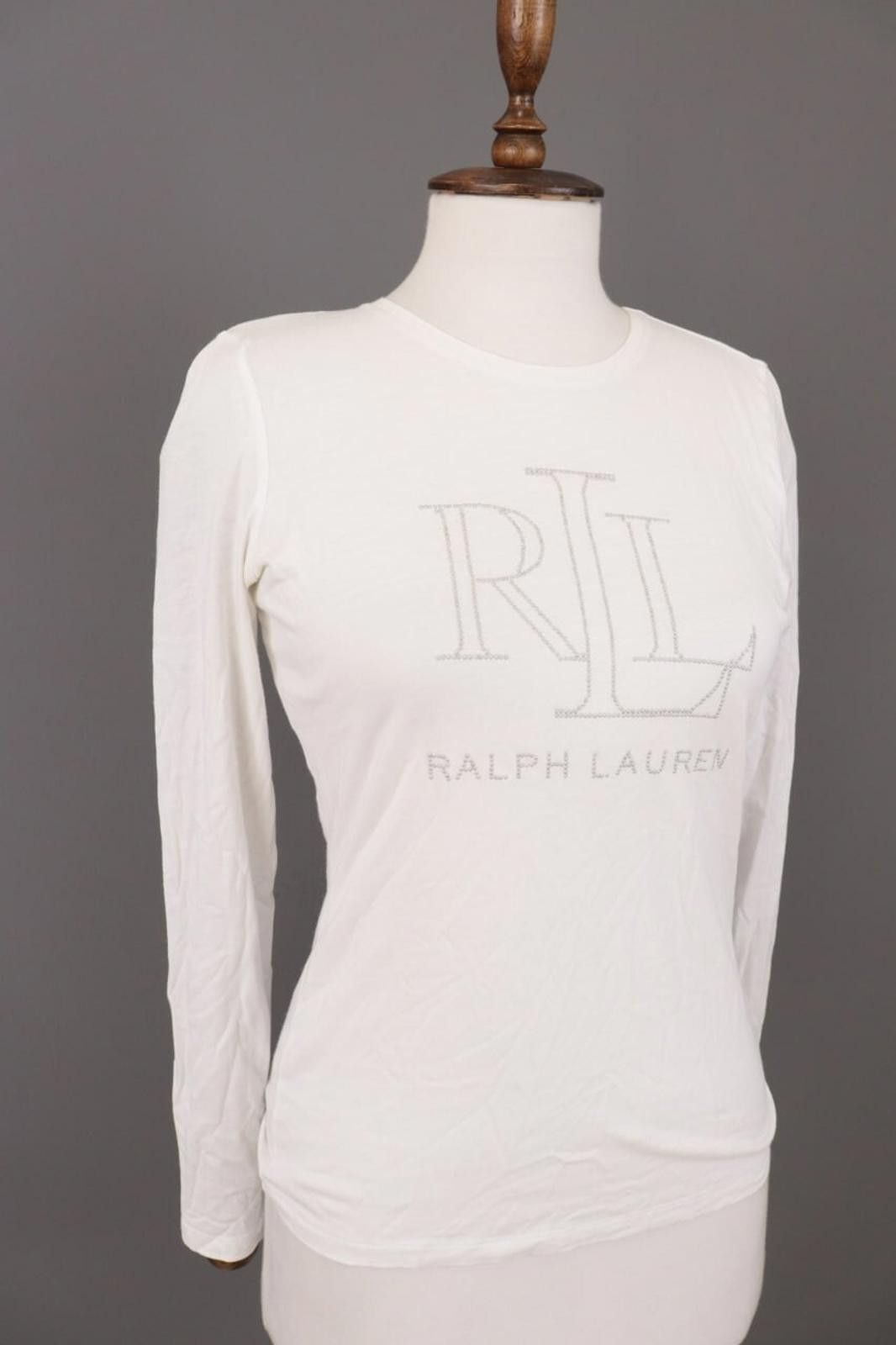 Lauren Ralph Lauren Lauren Ralph Lauren White Stretch Big Logo Top Shirt Size S Size S / US 4 / IT 40 - 6 Thumbnail