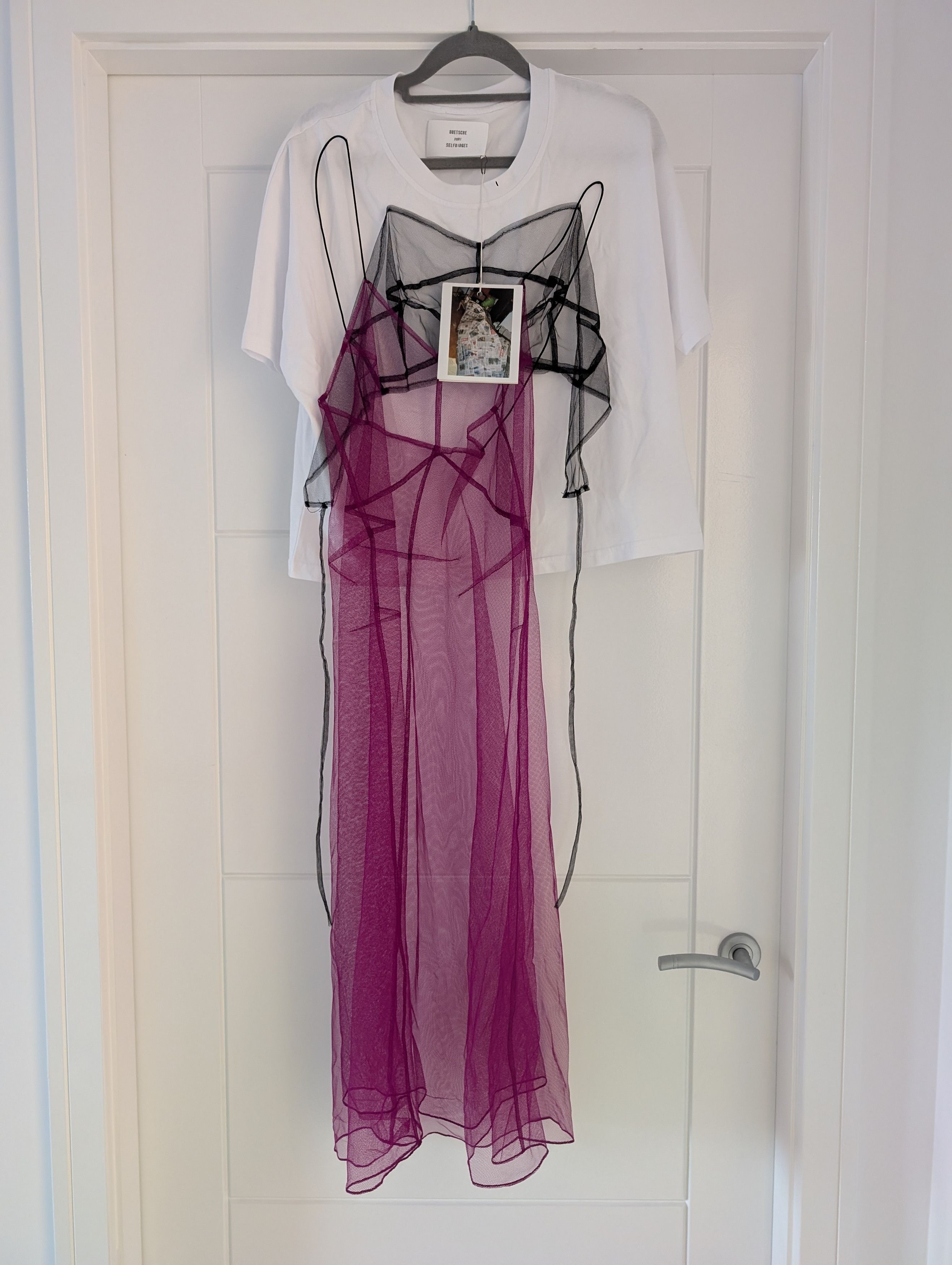 Other Quetsche “Hidden Dress” Layered T-Shirt/Sheer Tulle Overlay Size S / US 4 / IT 40 - 1 Thumbnail